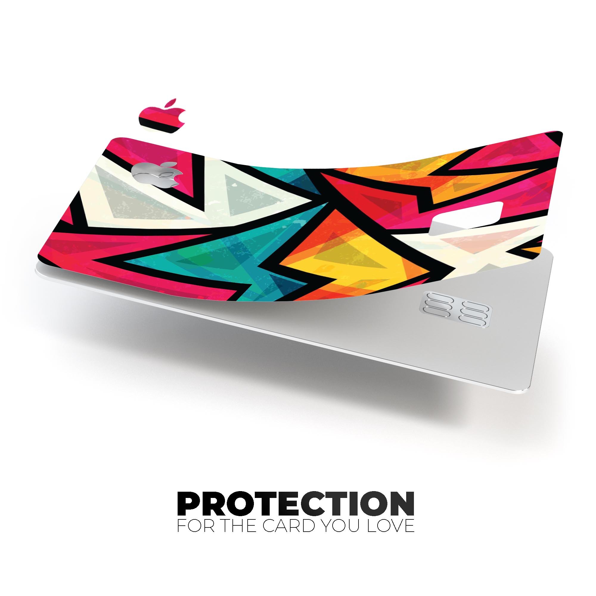 Retro Vector Sharp Shapes decal skin-kit for Apple Card, showcasing premium vinyl design and finishes.