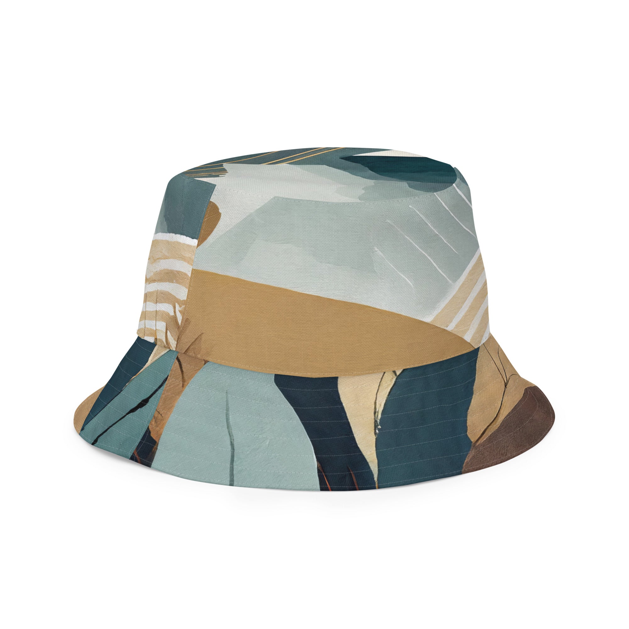 Reversible Bucket Hat Boho Style Print 3698 showcasing its dual-sided design and vibrant patterns, perfect for outdoor activities and fashion.