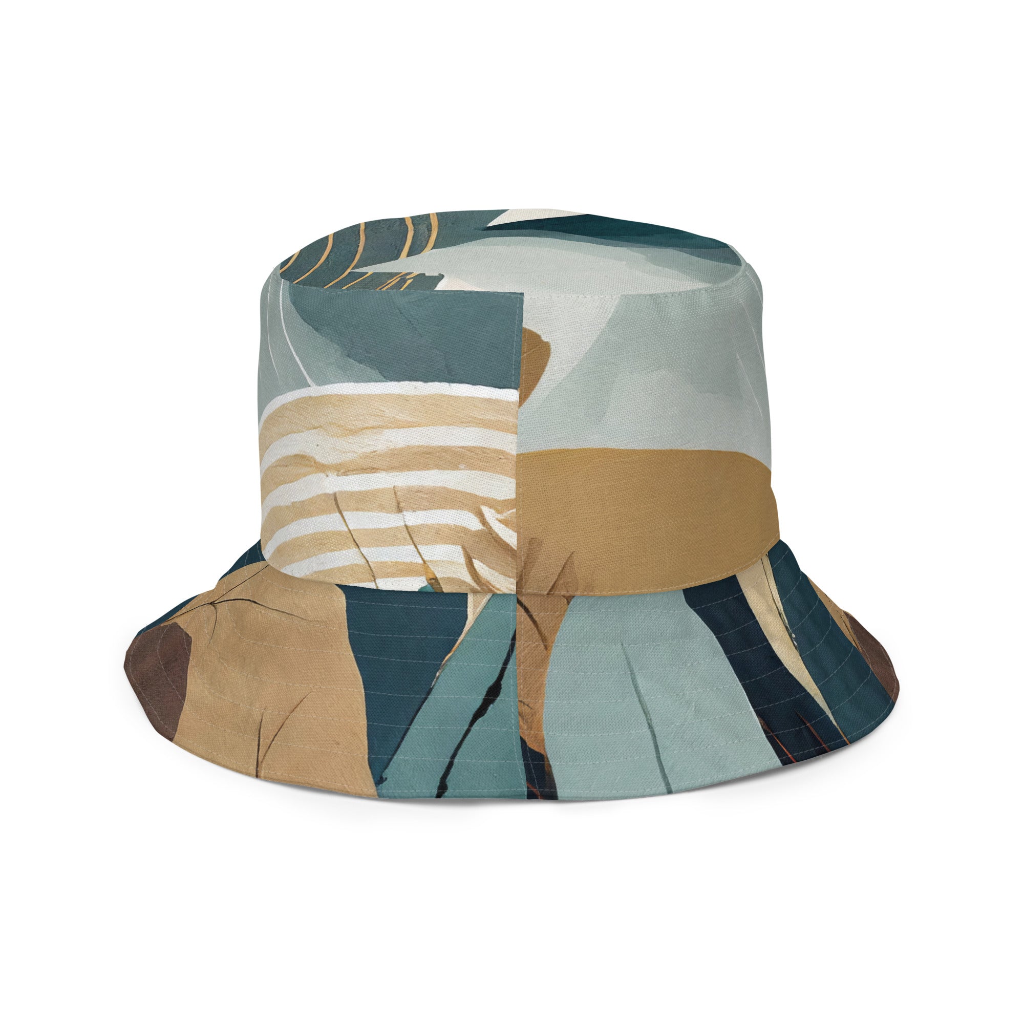 Reversible Bucket Hat Boho Style Print 3698 showcasing its dual-sided design and vibrant patterns, perfect for outdoor activities and fashion.