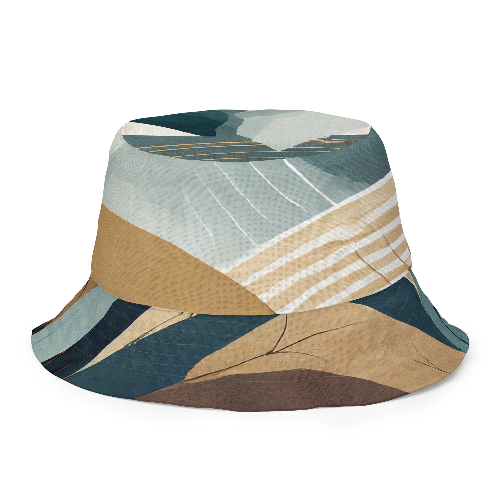 Reversible Bucket Hat Boho Style Print 3698 showcasing its dual-sided design and vibrant patterns, perfect for outdoor activities and fashion.