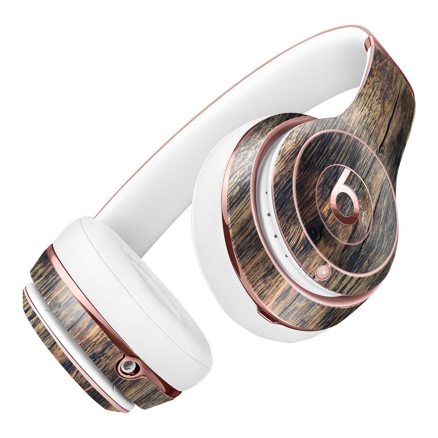 Rich Eroded Wood Planks Skin Kit for Beats by Dre Solo 3, showcasing a stylish design that protects headphones.