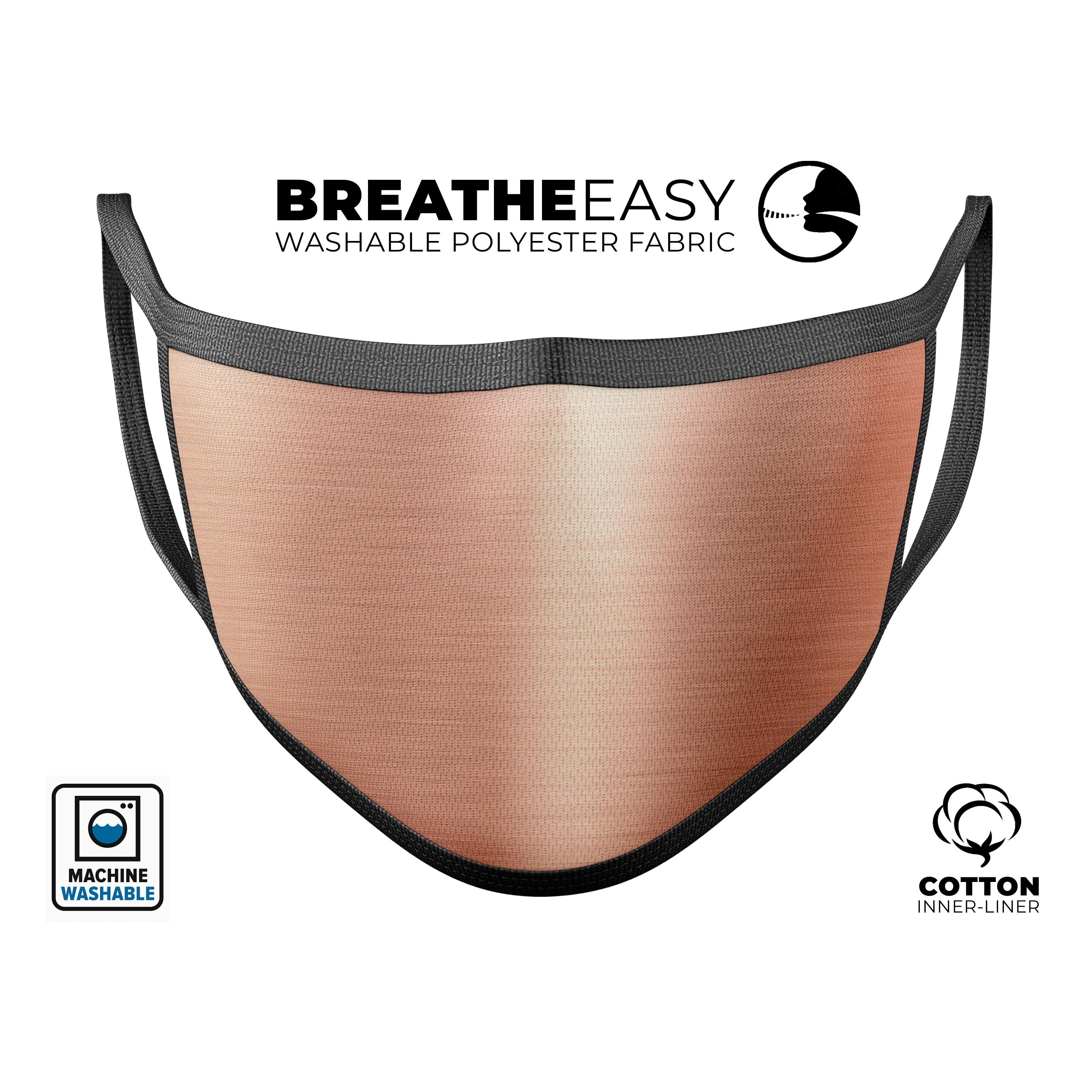 Rose Gold Digital Brushed Surface V2 mouth cover, showcasing a stylish design with adjustable ear loops for a comfortable fit.