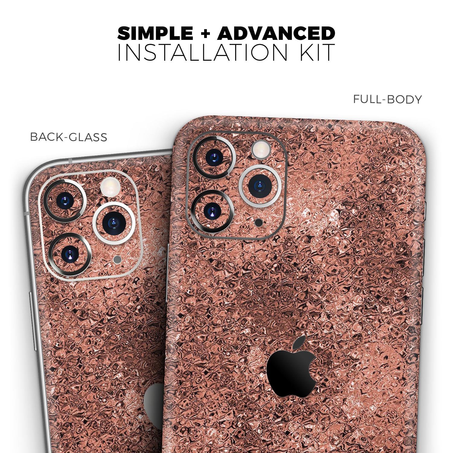 Rose Gold Liquid Abstract Skin-Kit for Apple iPhone, showcasing a stylish abstract design on a sleek vinyl surface.