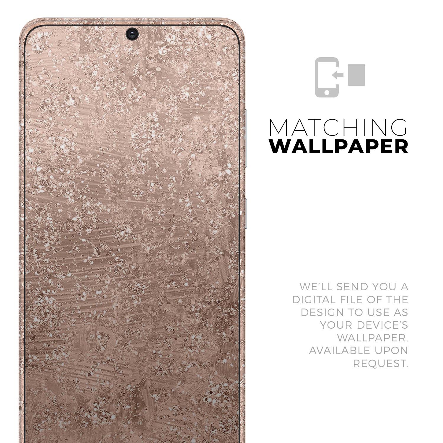 Rose Gold Scratched Skin-Kit for Samsung Galaxy S20, showcasing a stylish design with a premium vinyl finish.