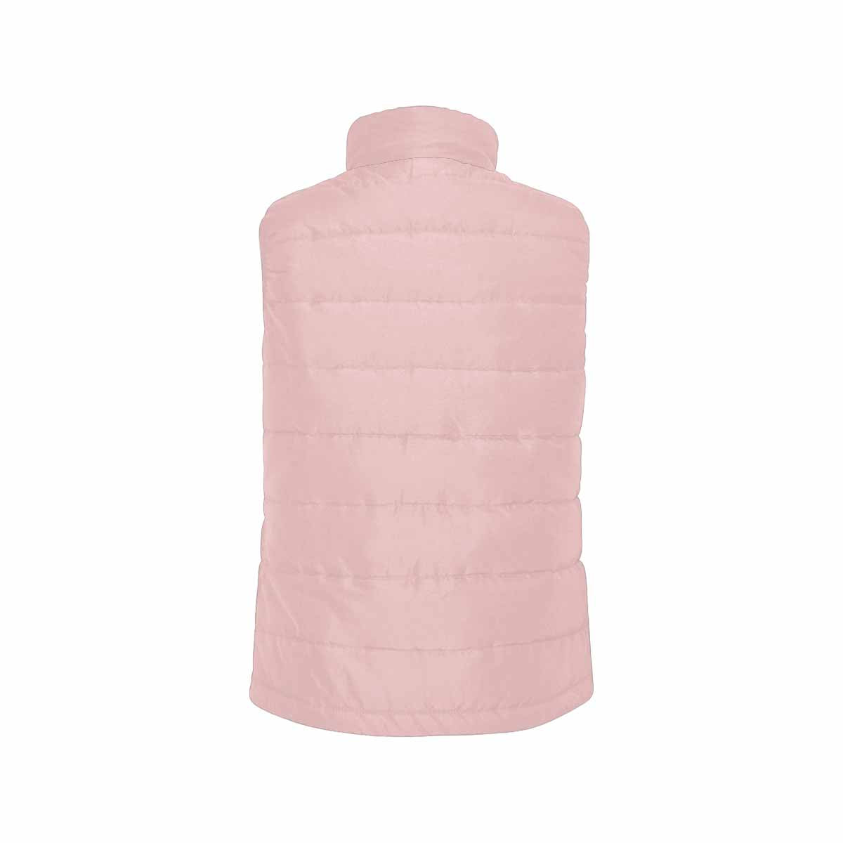 Rose Quartz Red Men's Padded Vest featuring a quilted design and zipper closure, made from high-grade matte cloth and cotton filling.