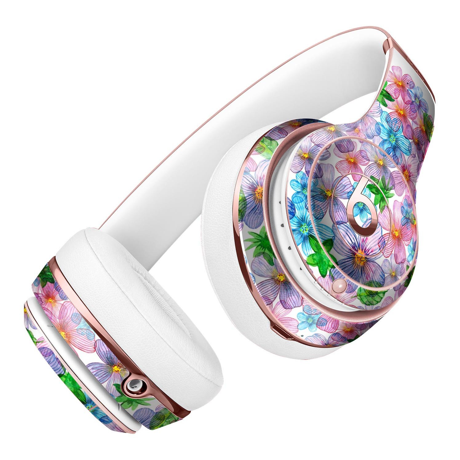 Rounded Flower Cluster Skin Kit for Beats by Dre Solo 3, showcasing vibrant floral design on premium vinyl.