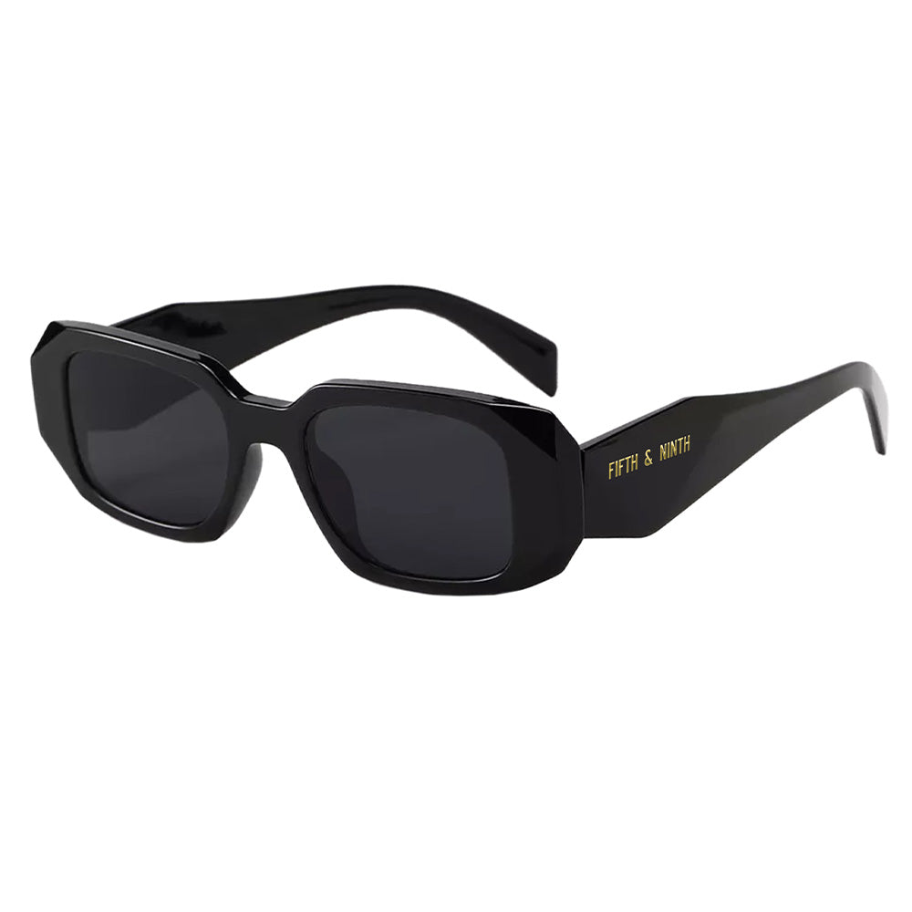 Rowe Polarized Sunglasses featuring a sleek design with polarized lenses and a high-quality frame, displayed with a transparent travel case.