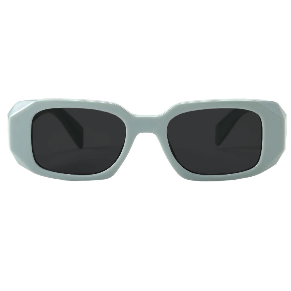 Rowe Polarized Sunglasses featuring a sleek design with polarized lenses and a high-quality frame, displayed with a transparent travel case.