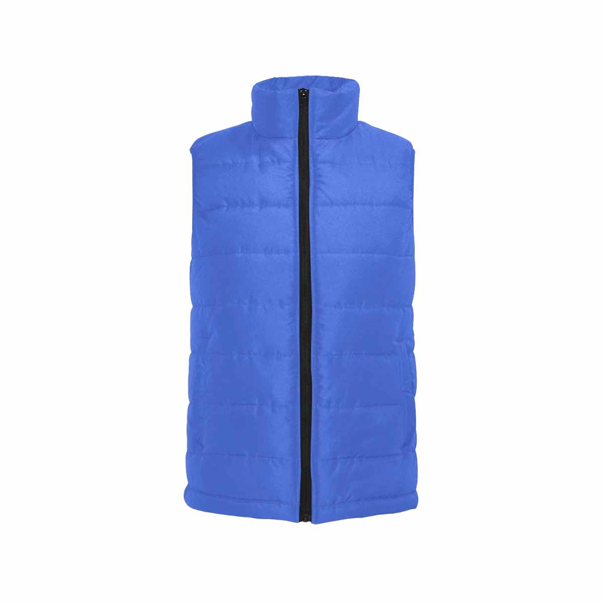 Royal Blue Men's Padded Vest featuring a quilted design and zipper closure, made from high-grade matte cloth and cotton filling.