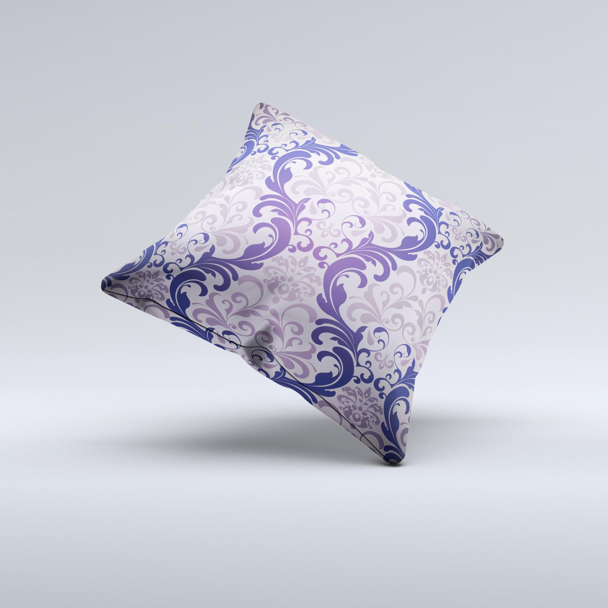 Royal Purple Laced Wallpaper Throw Pillow featuring intricate design and high-quality fabric, handmade in Virginia.