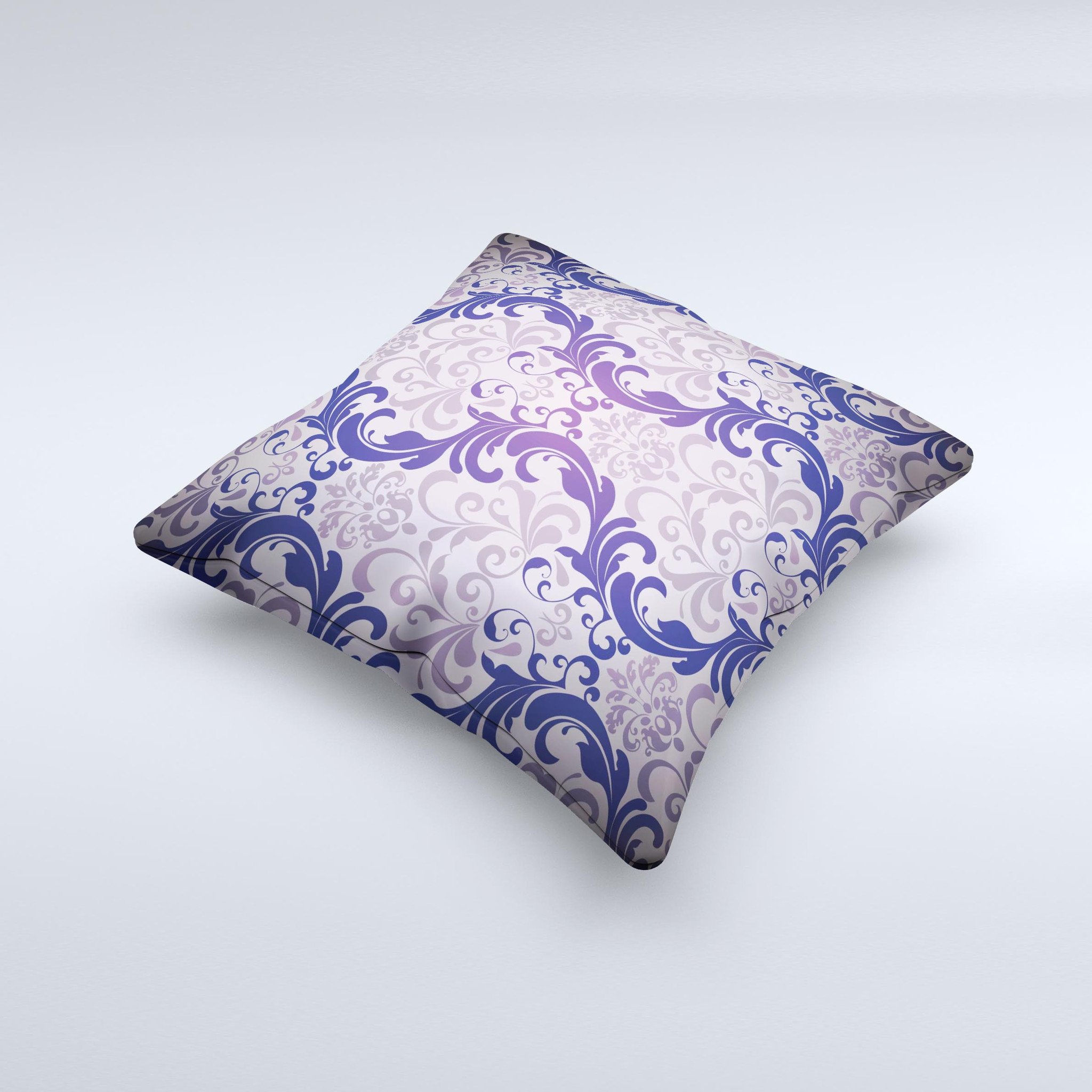 Royal Purple Laced Wallpaper Throw Pillow featuring intricate design and high-quality fabric, handmade in Virginia.