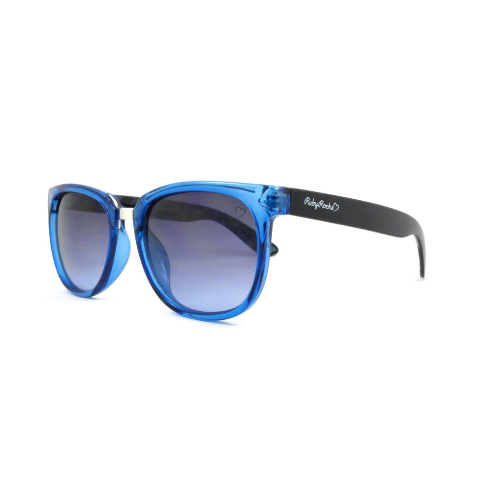 Blue and black sunglasses.