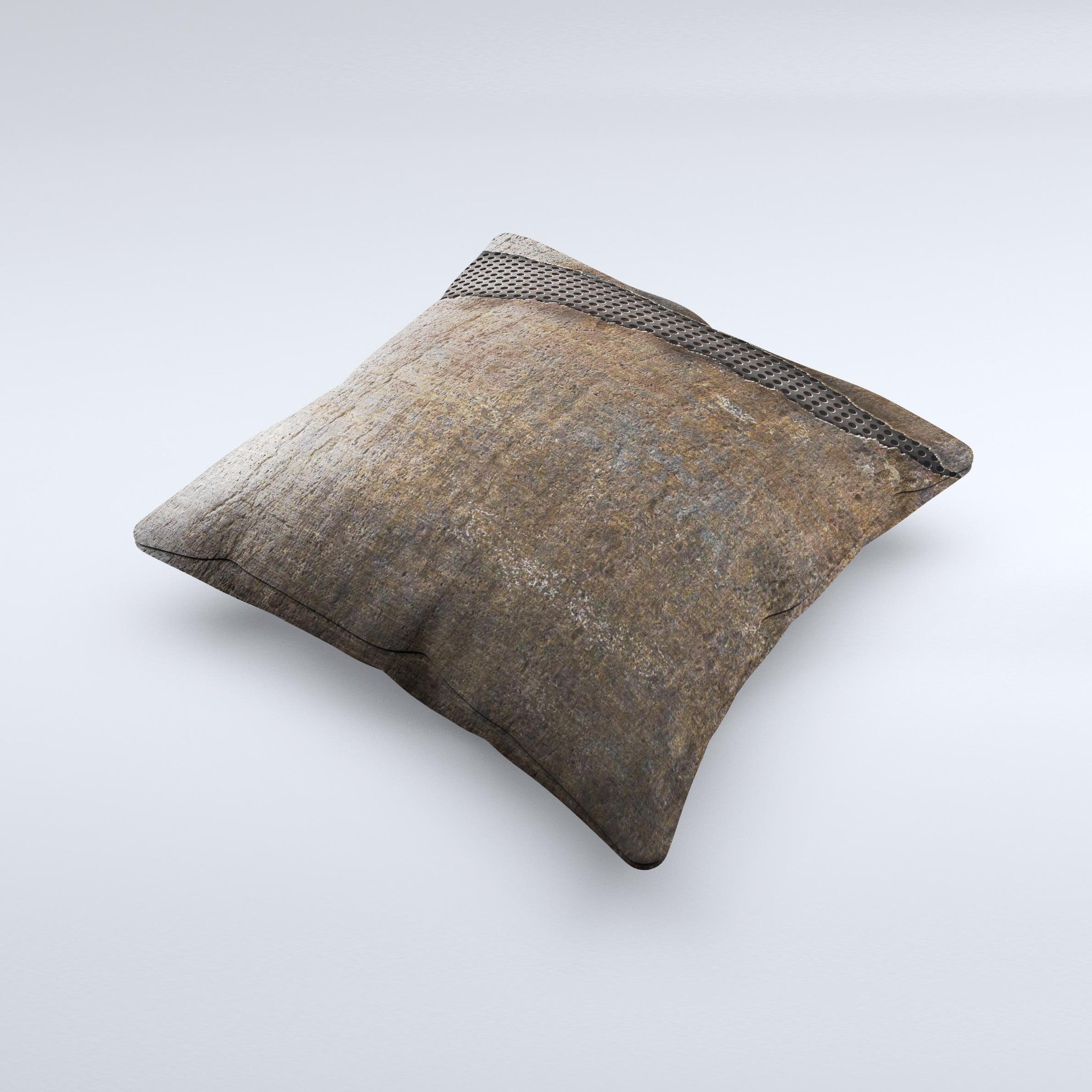 Rustic Peeled Metal Ink-Fuzed Decorative Throw Pillow featuring unique hand-produced graphics and high-quality fabric.