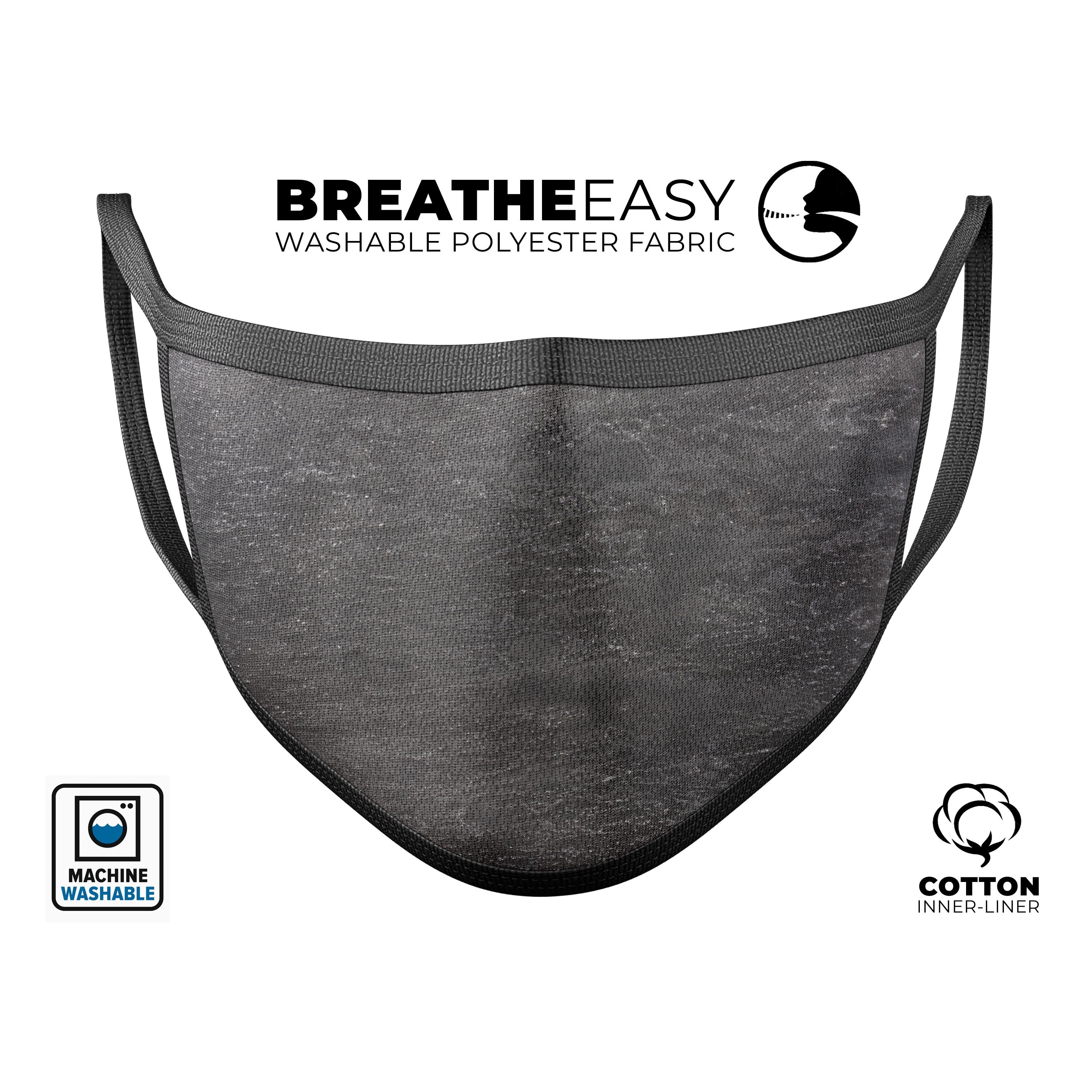 Rustic Textured Surface V2 mouth cover, featuring a stylish design, adjustable ear-loops, and made from soft cotton for comfort.