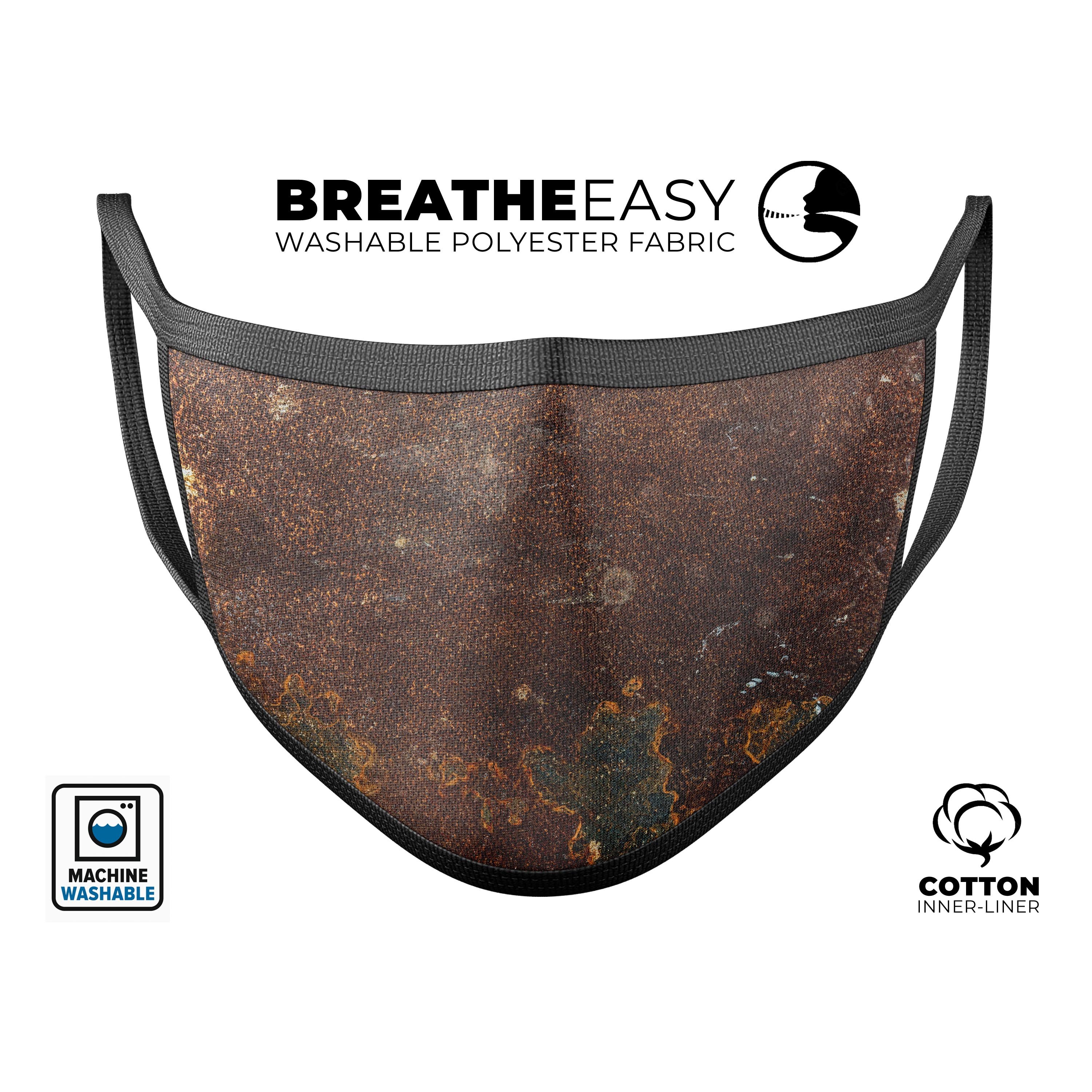 Rustic Textured Surface V3 mouth cover, showcasing a stylish design with adjustable ear loops, made in the USA.