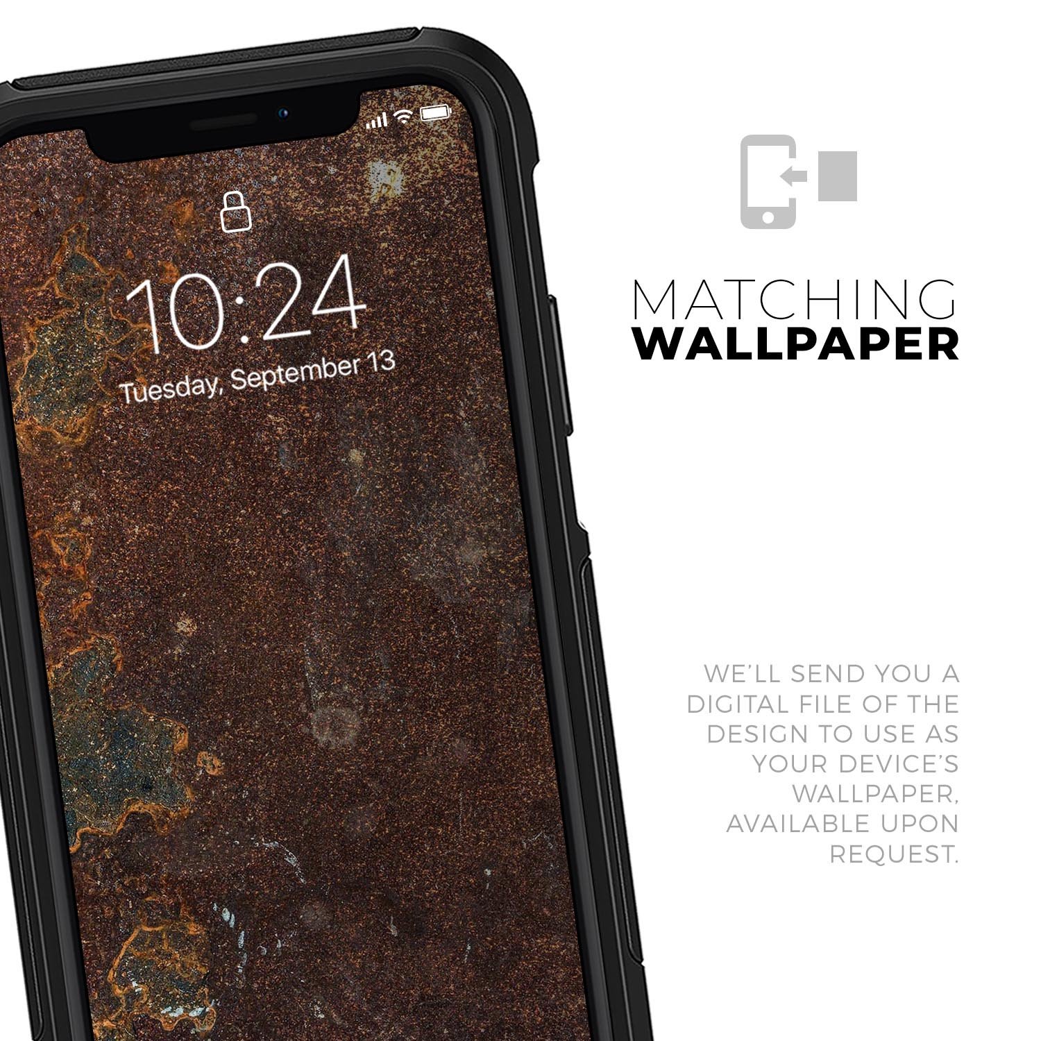 Rustic Textured Surface V3 Skin Kit for iPhone OtterBox Cases, showcasing a stylish design and premium materials.