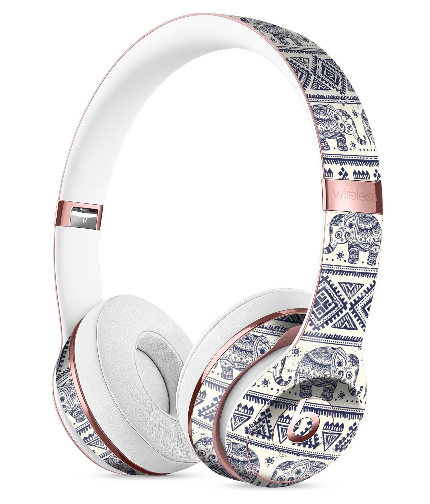 Sacred Elephant Pattern Full-Body Skin Kit for Beats by Dre Solo 3, showcasing vibrant colors and intricate design.