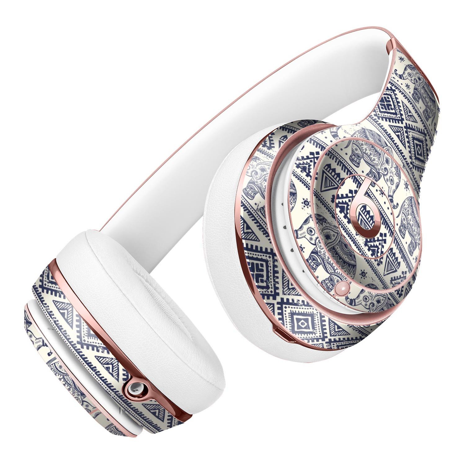 Sacred Elephant Pattern Full-Body Skin Kit for Beats by Dre Solo 3, showcasing vibrant colors and intricate design.