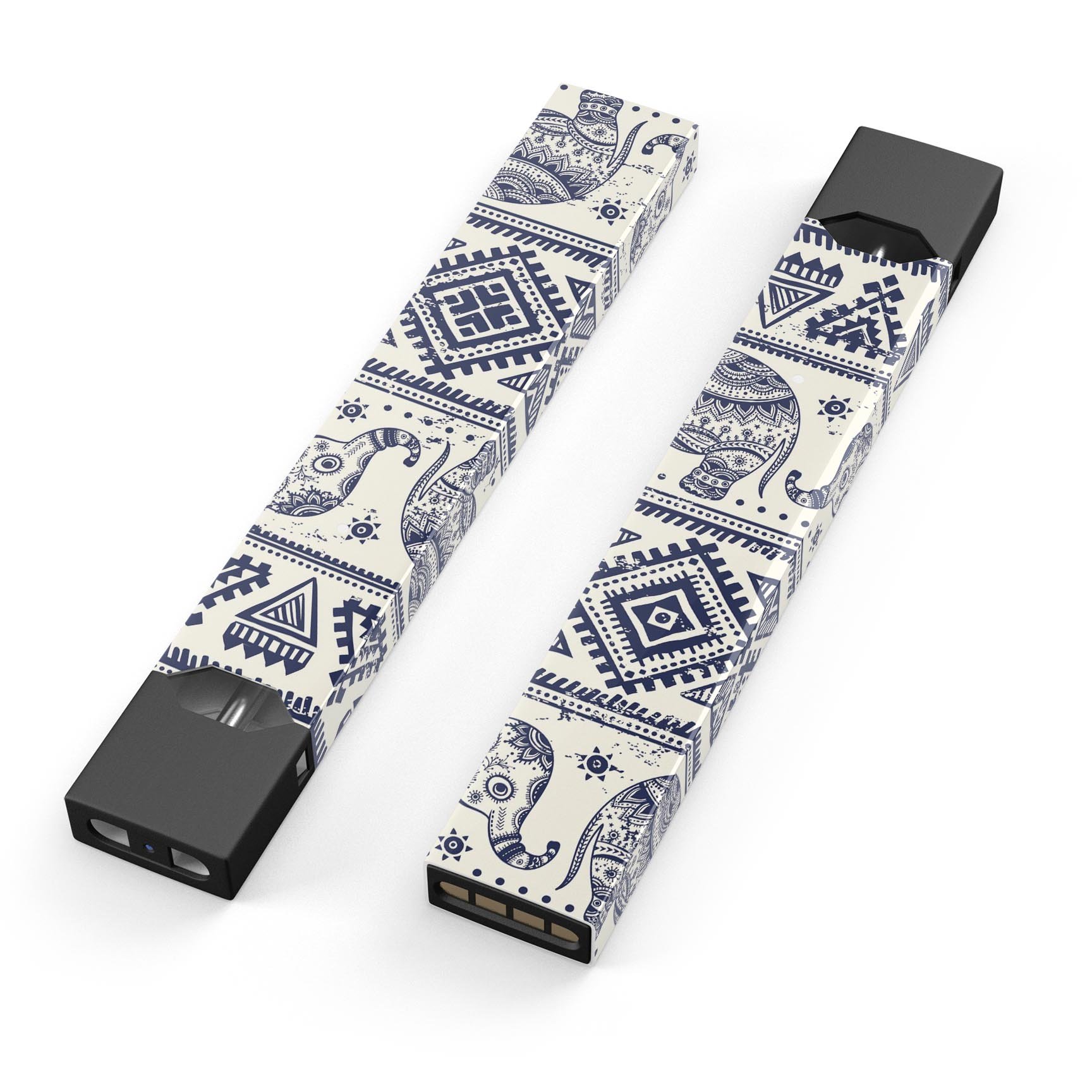 Sacred Elephant Pattern skin-wrap sticker designed for JUUL vaping device, showcasing vibrant colors and intricate design.