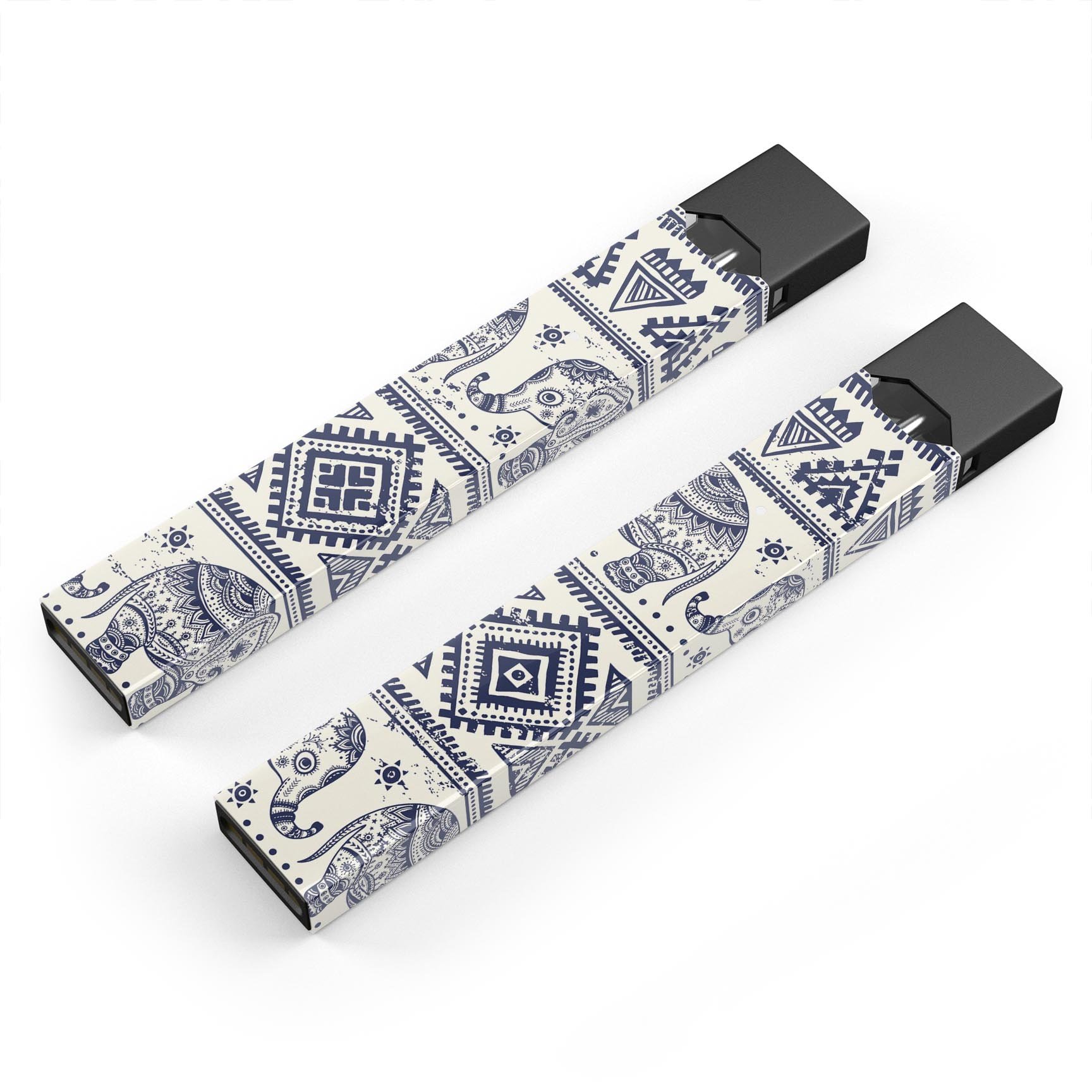 Sacred Elephant Pattern skin-wrap sticker designed for JUUL vaping device, showcasing vibrant colors and intricate design.