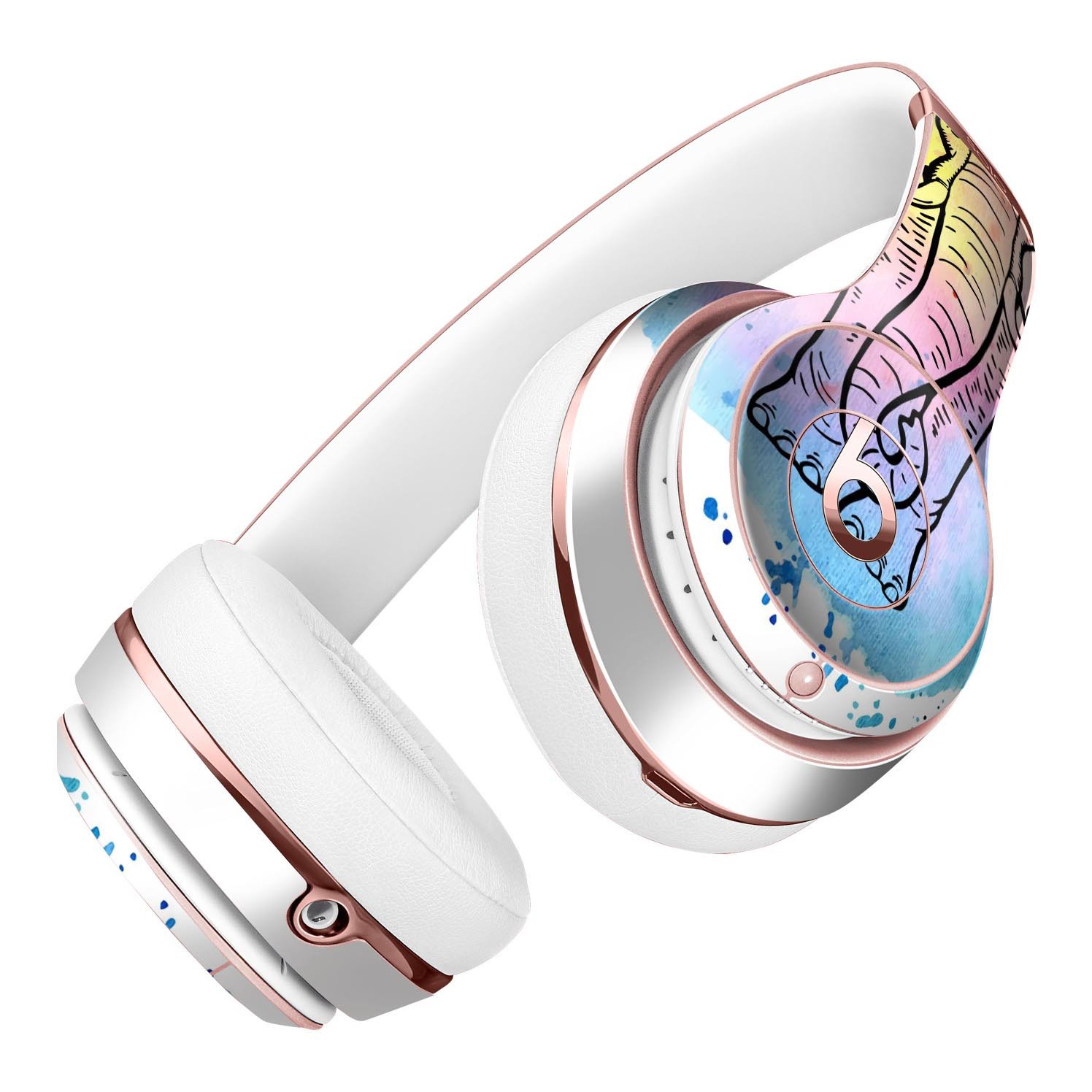 Sacred Watercolor Elephant Full-Body Skin Kit for Beats by Dre, showcasing vibrant colors and intricate design for stylish headphone protection.