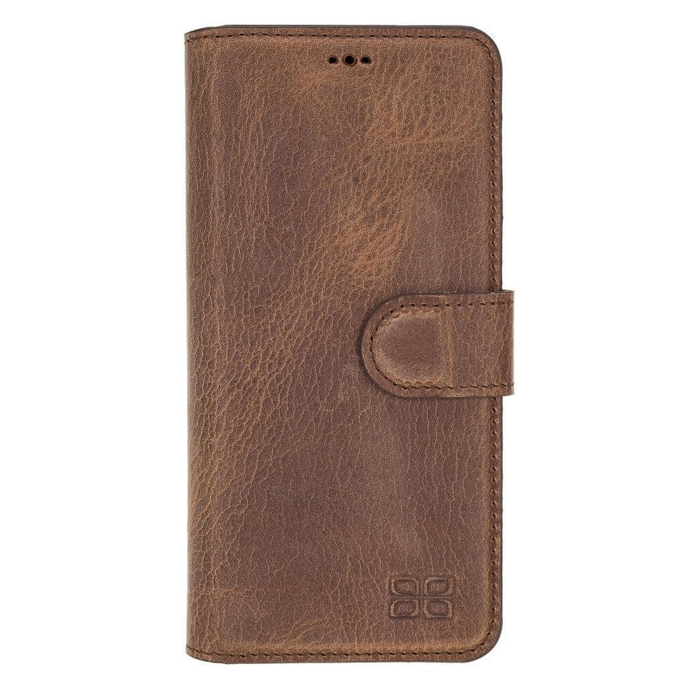 Samsung Galaxy S20 Series Leather Wallet Folio Case in black leather with card slots and magnetic closure.