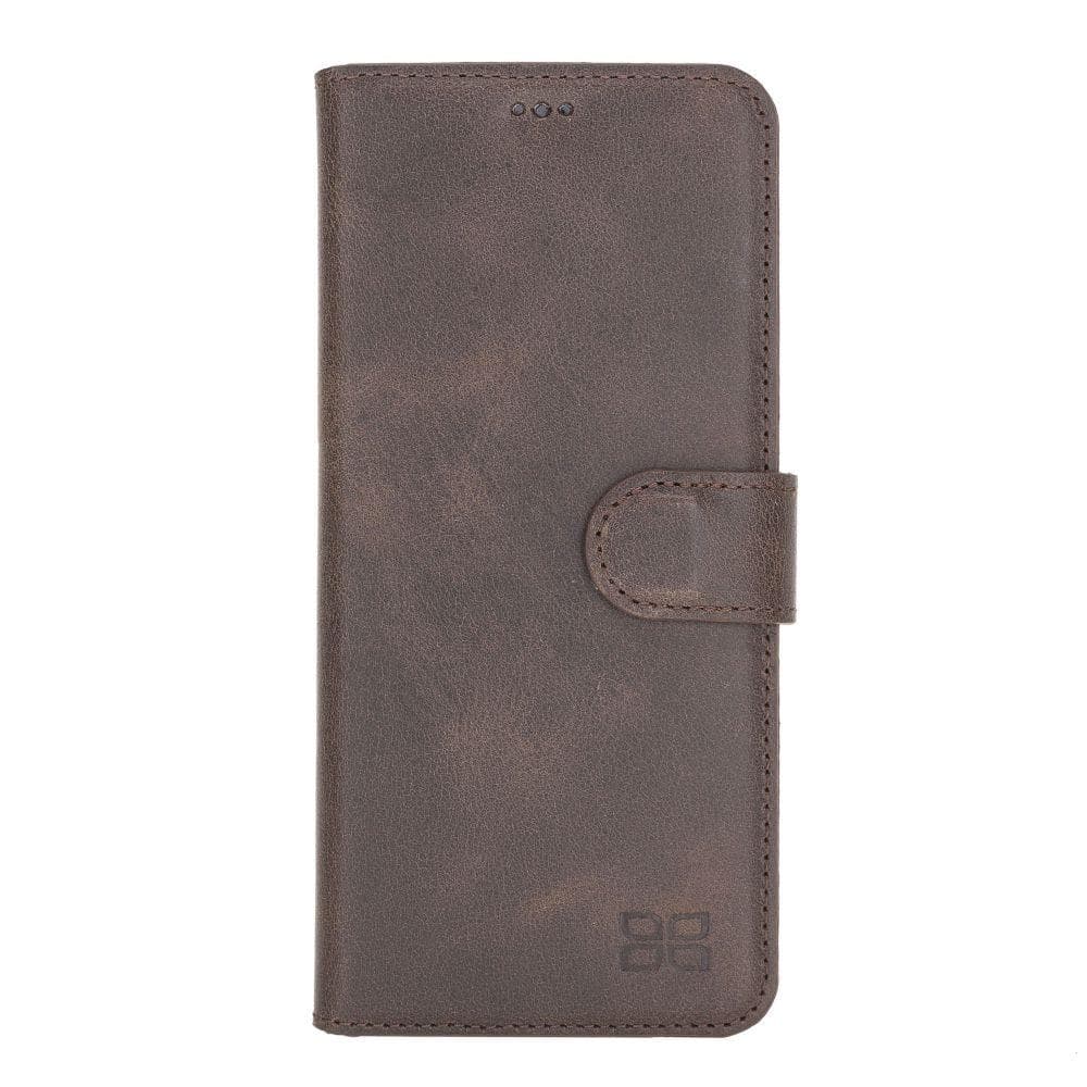 Samsung Galaxy S20 Series Leather Wallet Folio Case in black leather with card slots and magnetic closure.