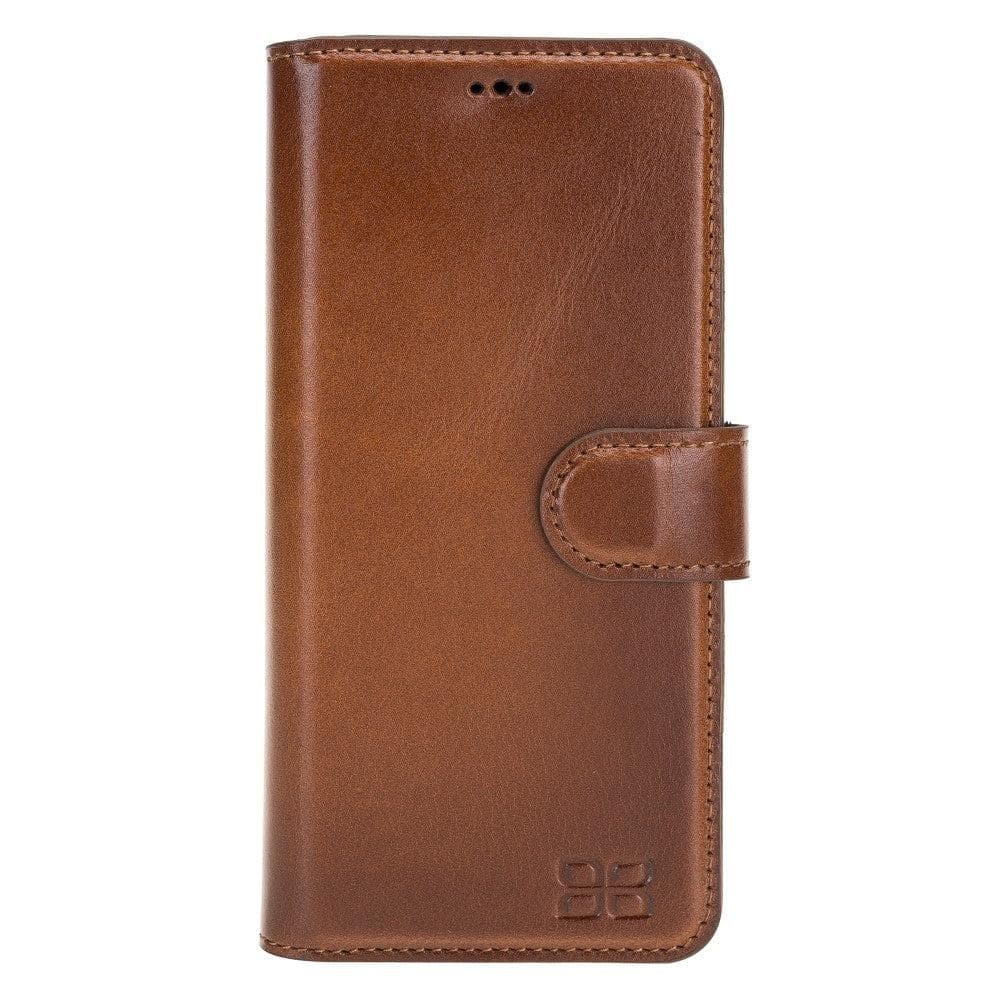 Samsung Galaxy S20 Series Leather Wallet Folio Case in black leather with card slots and magnetic closure.