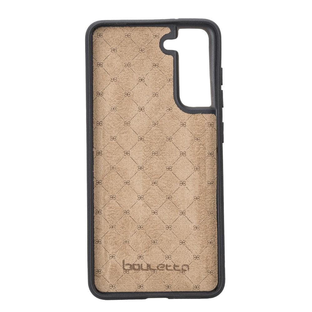 Samsung Galaxy S21 FE Leather Flex Cover Case in various colors, showcasing its premium leather texture and high edge design.