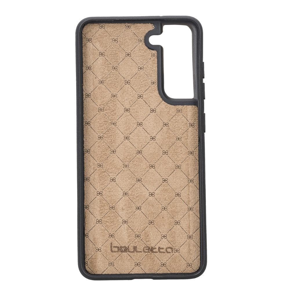 Samsung Galaxy S21 FE Leather Flex Cover Case in various colors, showcasing its premium leather texture and high edge design.