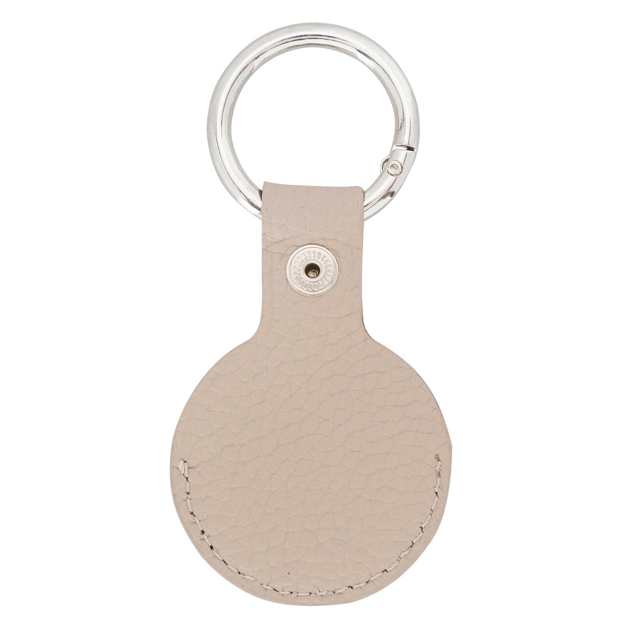 Saratoga Leather AirTag Holder showcasing premium genuine leather craftsmanship with a secure fit for Apple AirTag.