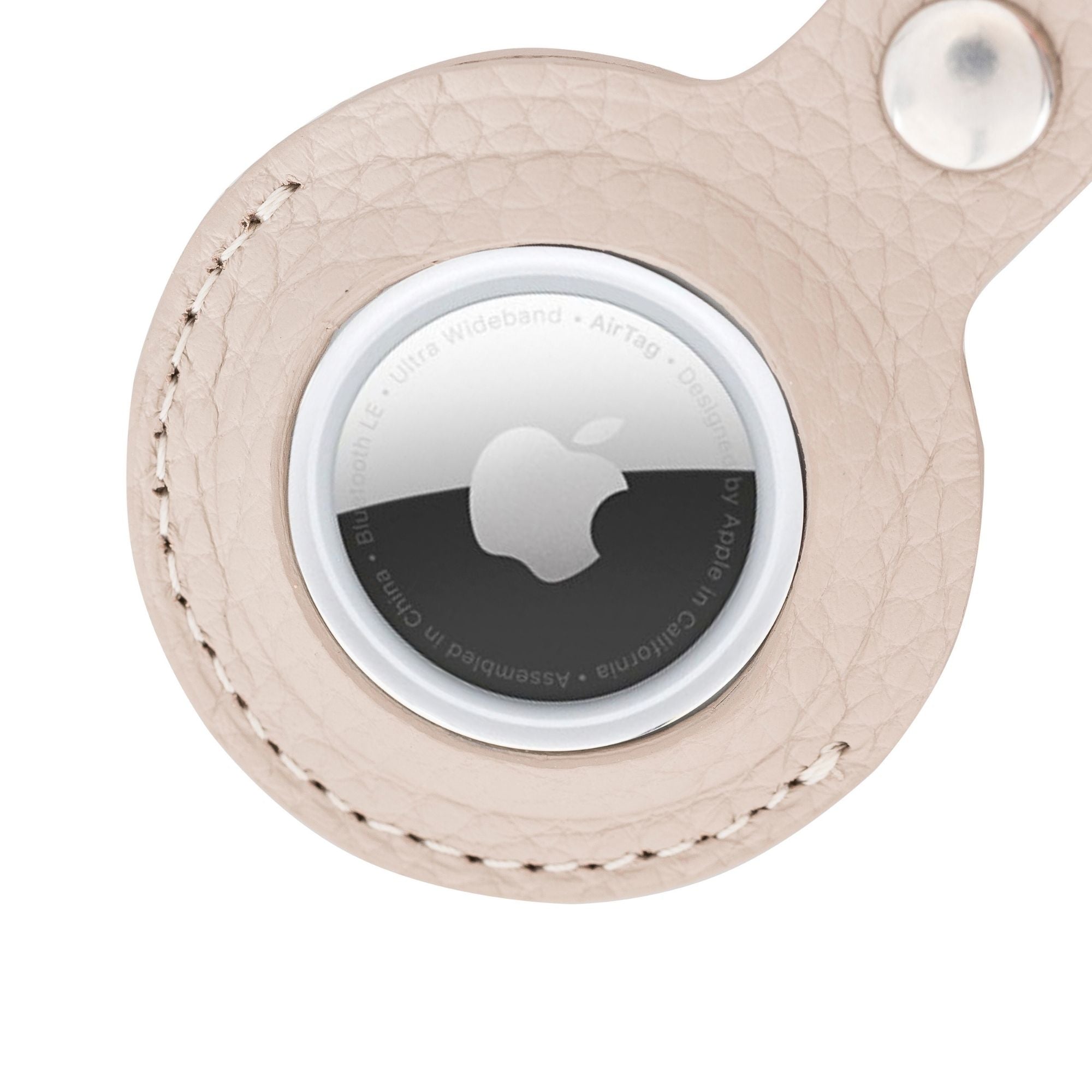 Saratoga Leather AirTag Holder showcasing premium genuine leather craftsmanship with a secure fit for Apple AirTag.