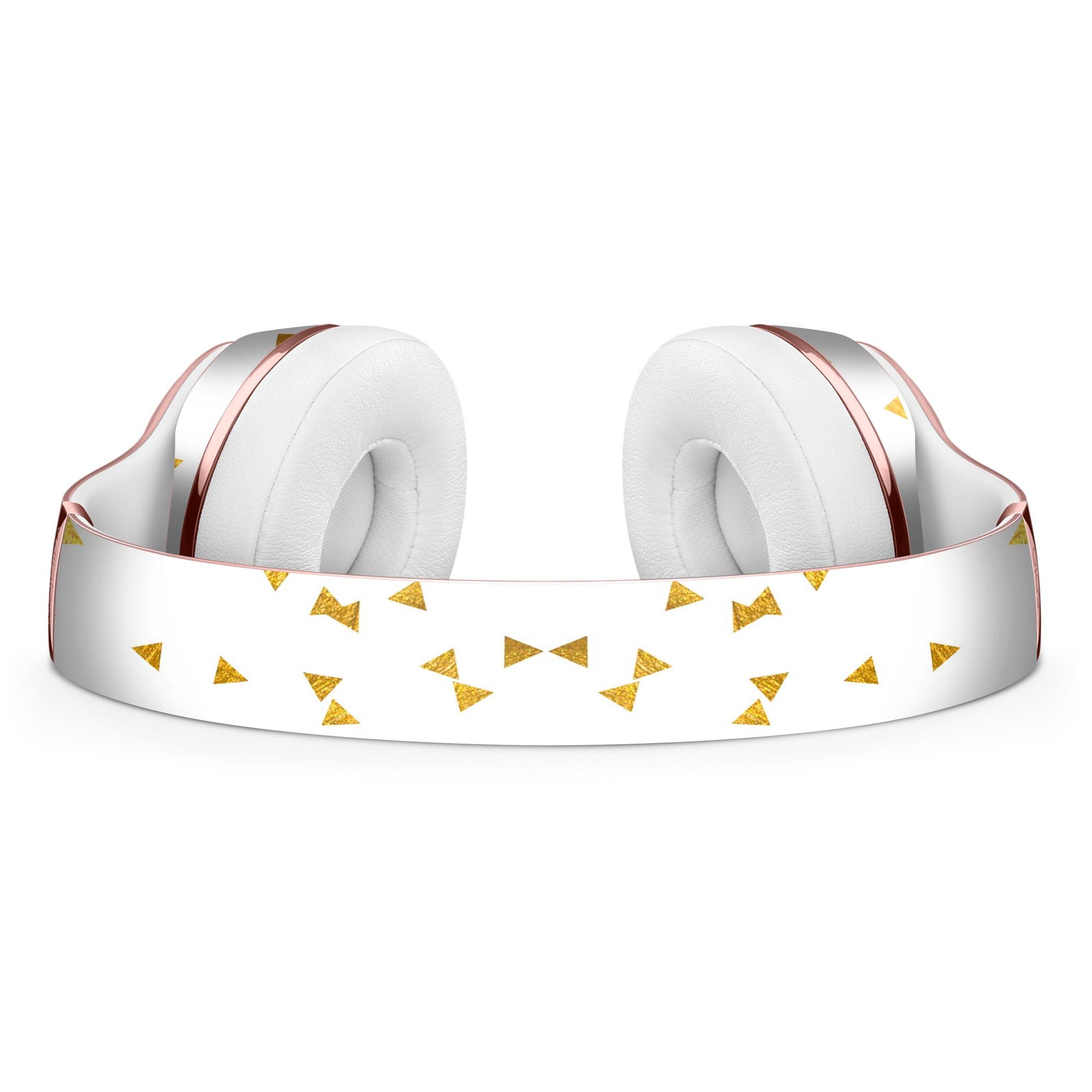 Scattered Golden Micro Triangles Skin Kit for Beats by Dre Solo 3 Wireless Headphones, showcasing a stylish design and premium vinyl material.