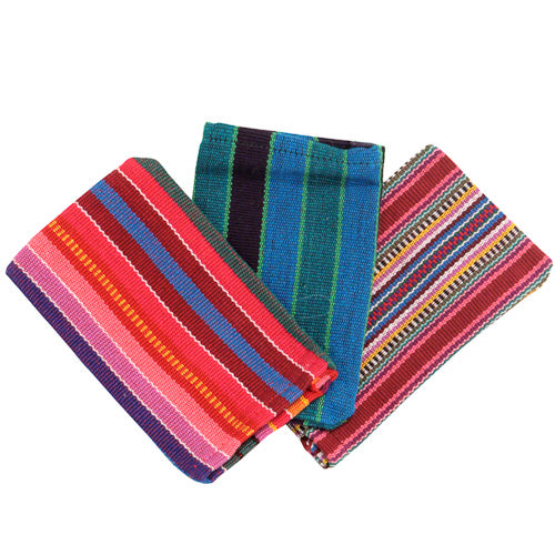 Handwoven sachets filled with lavender, calendula, peppermint, rosemary, and lemongrass, showcasing vibrant colors and intricate patterns.