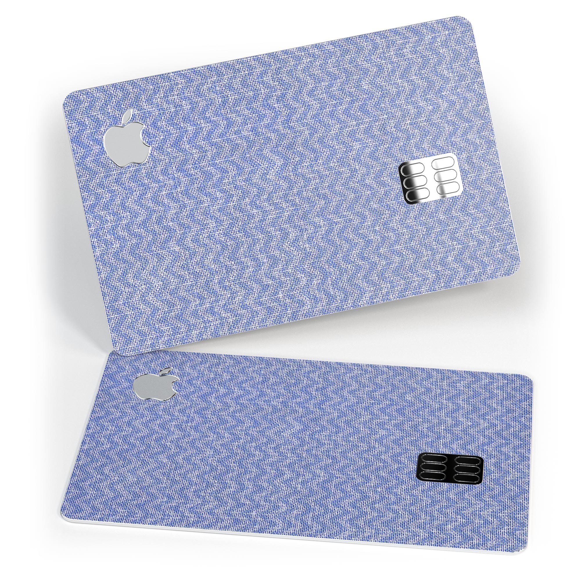 Scratched Deep Blue Sea Fabric Pattern decal on an Apple Card, showcasing its vibrant design and protective features.