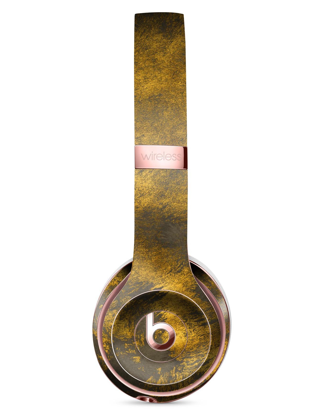 Scratched Gold Standard V1 Full-Body Skin Kit for Beats by Dre Solo 3 Wireless Headphones, showcasing a stylish gold design.