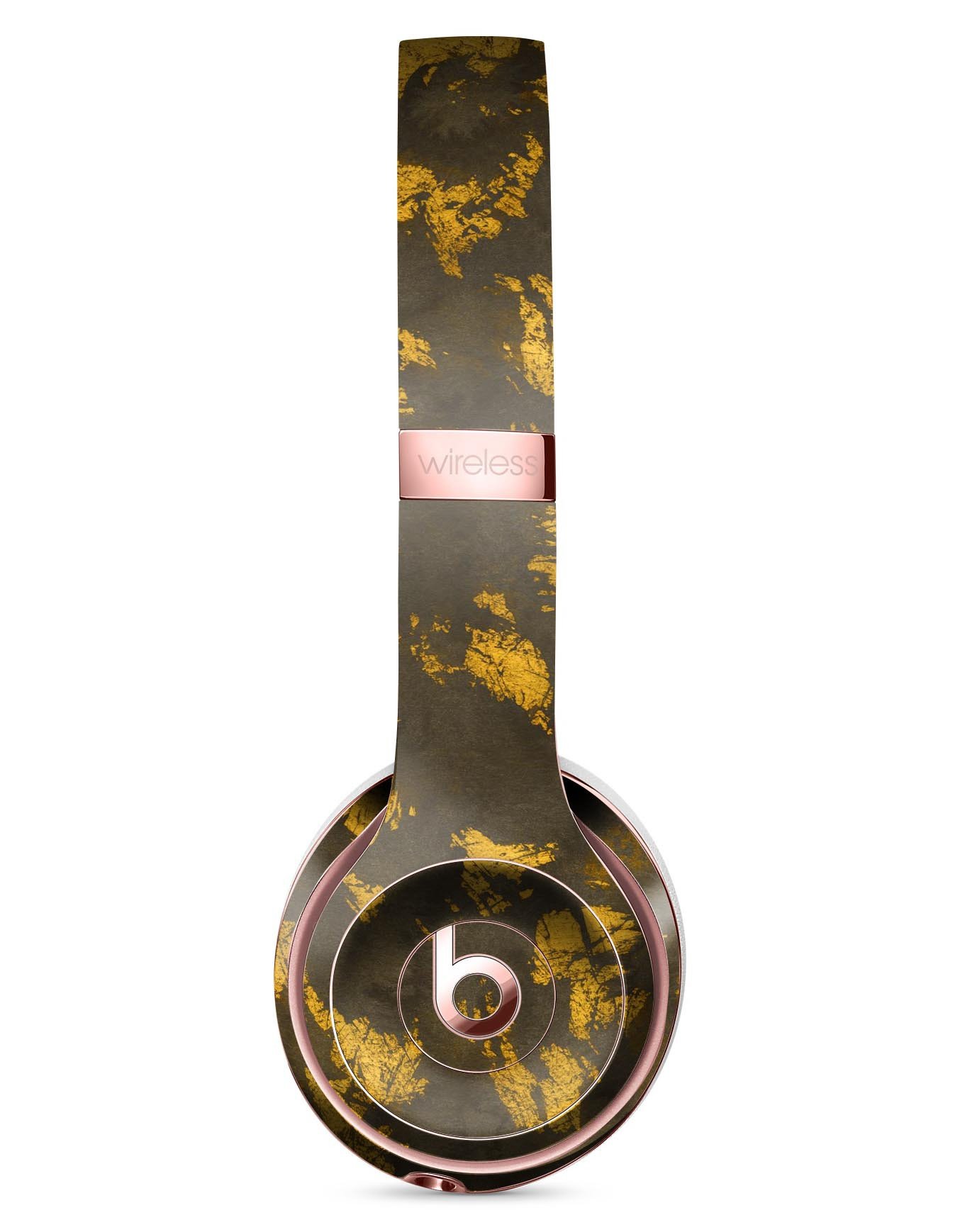 Scratched Golden Dust Full-Body Skin Kit for Beats by Dre Solo 3, showcasing its stylish design and premium vinyl material.