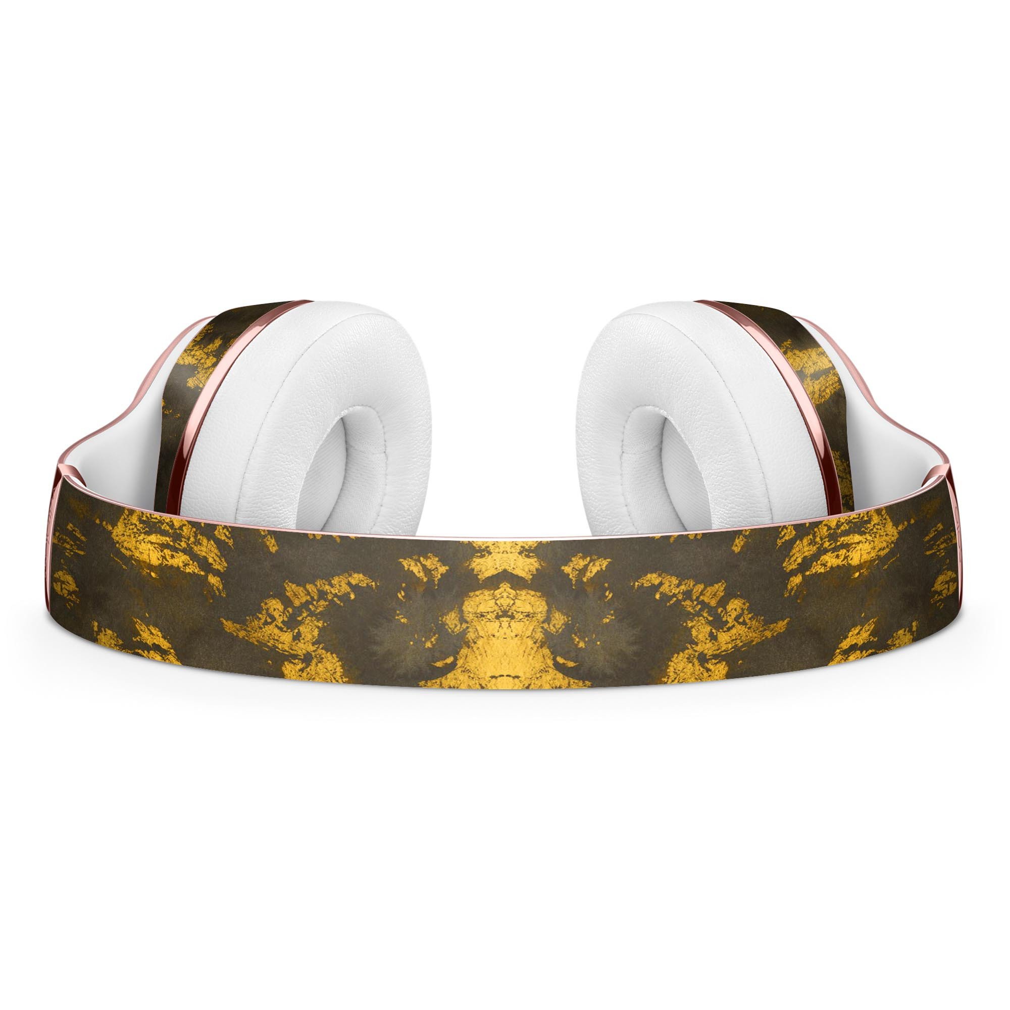 Scratched Golden Dust Full-Body Skin Kit for Beats by Dre Solo 3, showcasing its stylish design and premium vinyl material.