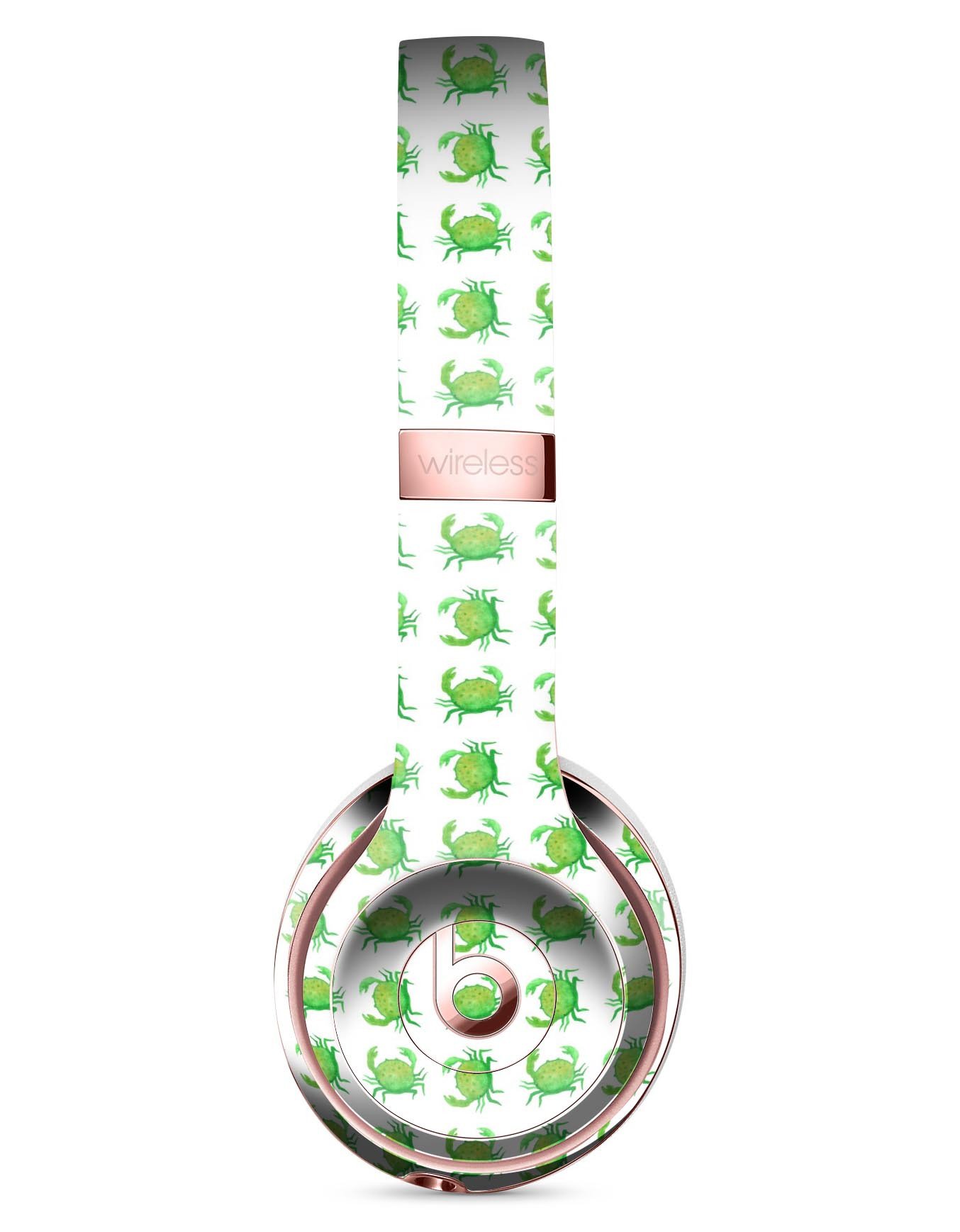 Seamless Green Crab WaterColor Full-Body Skin Kit for Beats by Dre, showcasing vibrant design and precise fit.