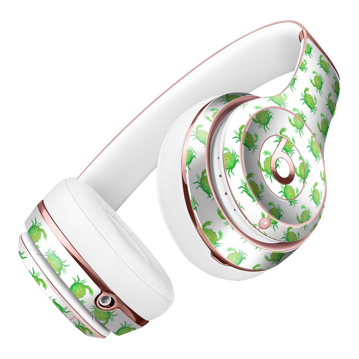 Seamless Green Crab WaterColor Full-Body Skin Kit for Beats by Dre, showcasing vibrant design and precise fit.