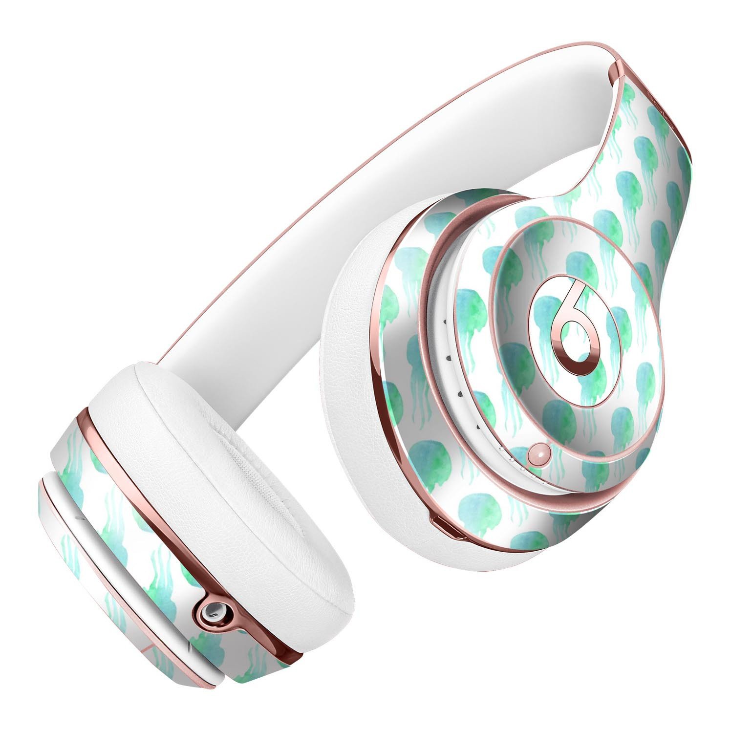 Seamless WaterColor Jellyfish Full-Body Skin Kit for Beats by Dre Solo 3 Wireless Headphones, showcasing vibrant colors and intricate patterns.