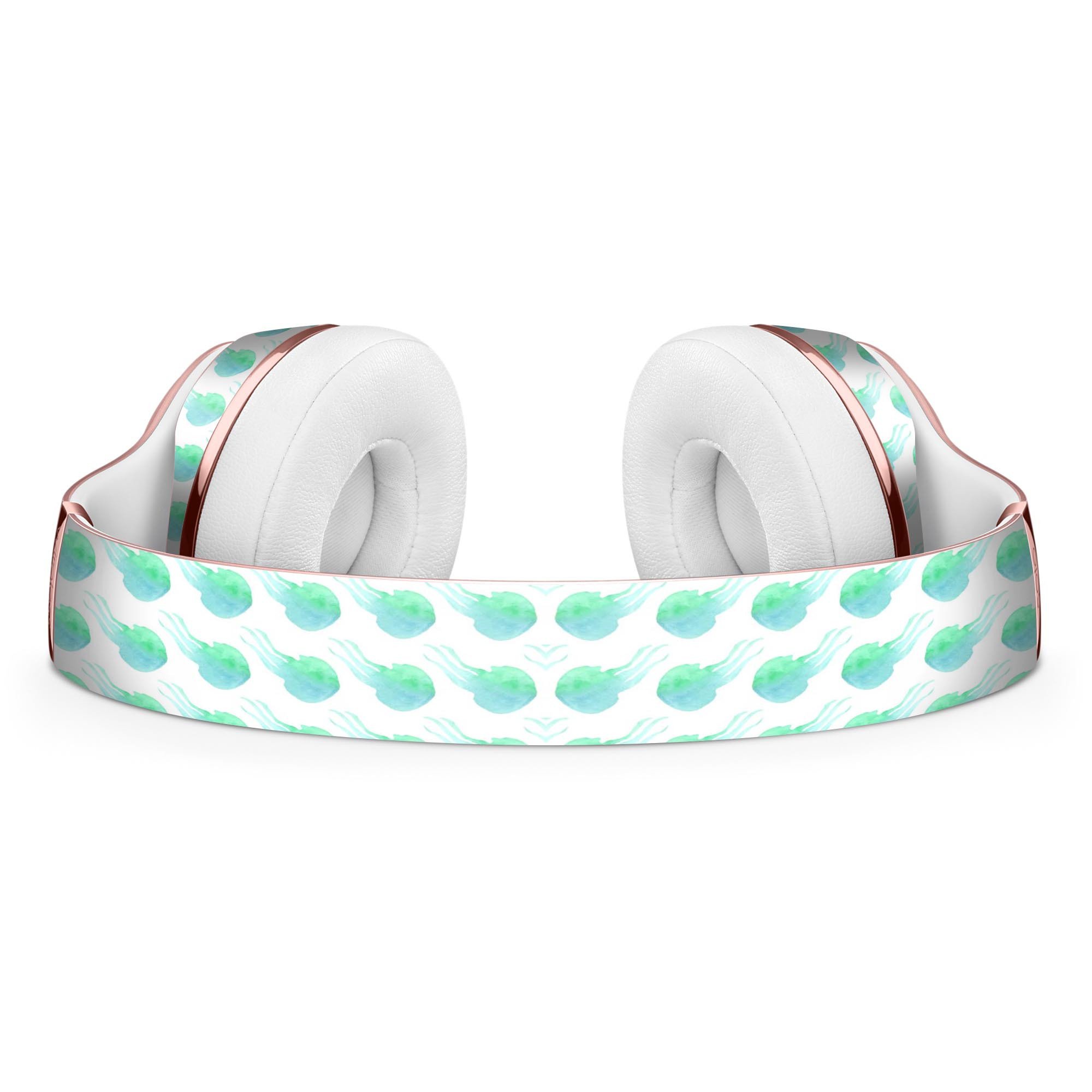 Seamless WaterColor Jellyfish Full-Body Skin Kit for Beats by Dre Solo 3 Wireless Headphones, showcasing vibrant colors and intricate patterns.