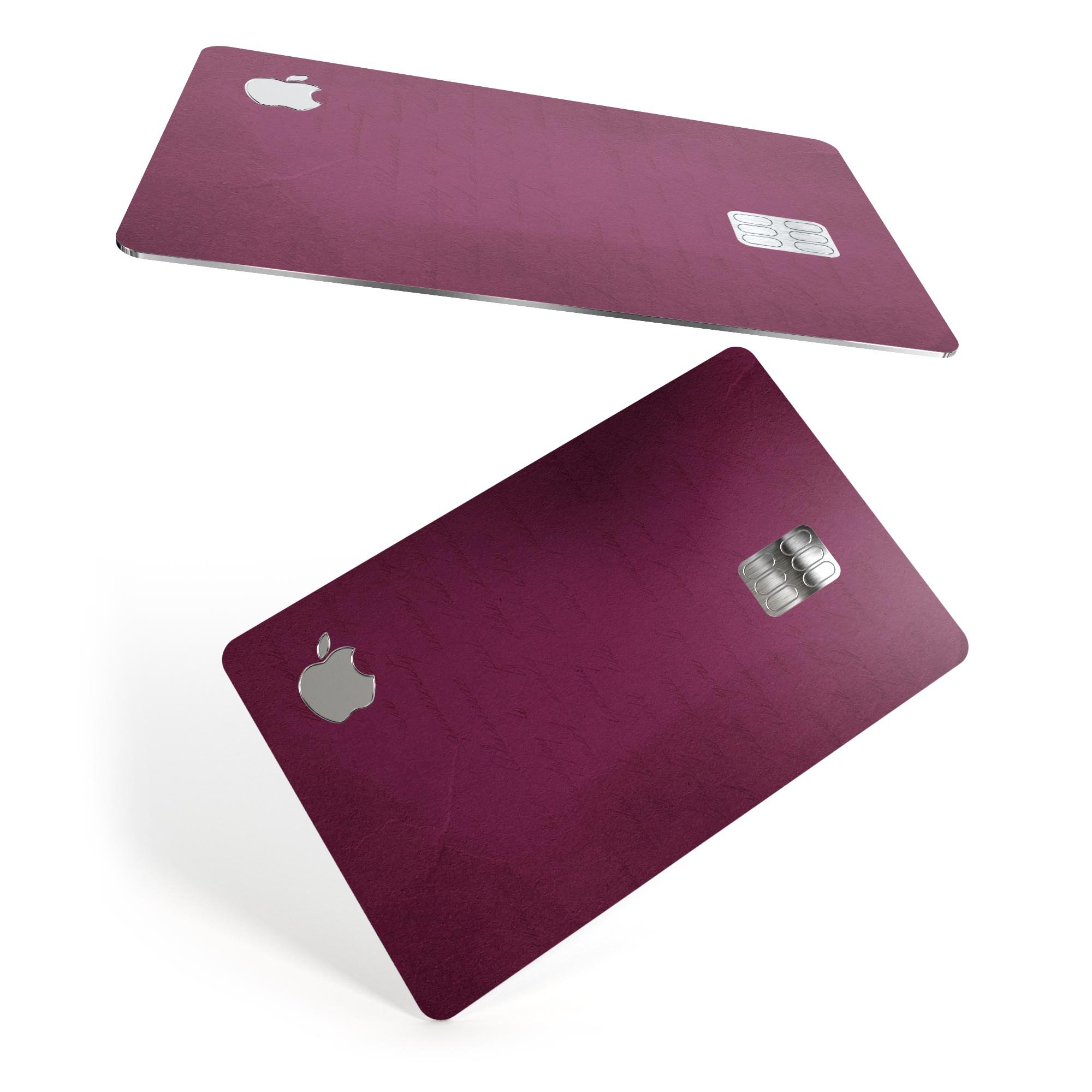 Shades of Burgundy Over Vintage Script decal applied on an Apple Card, showcasing its elegant design and premium finish.