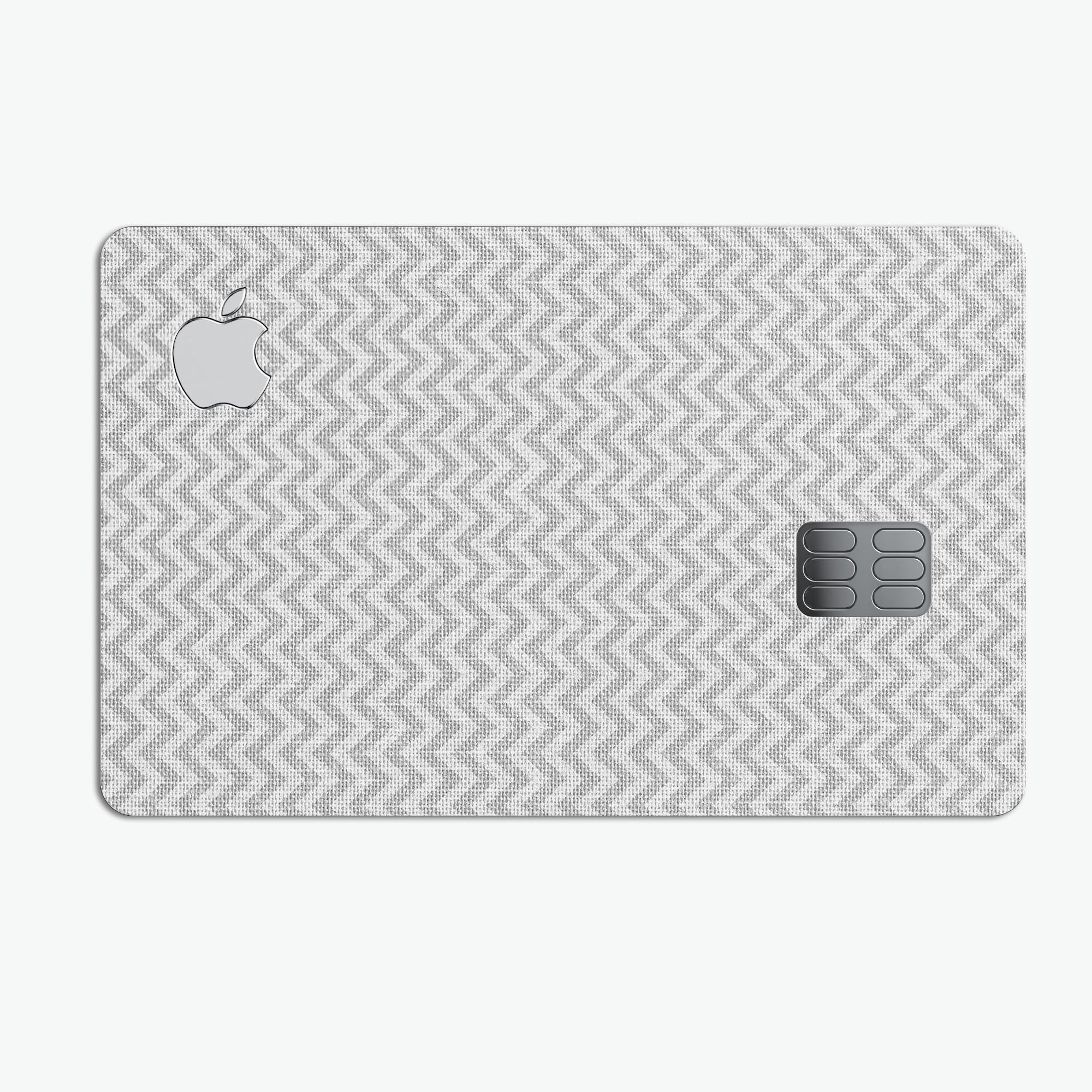 Shades of Gray Horizontal Chevron decal skin for Apple Card, showcasing premium vinyl material and stylish design.