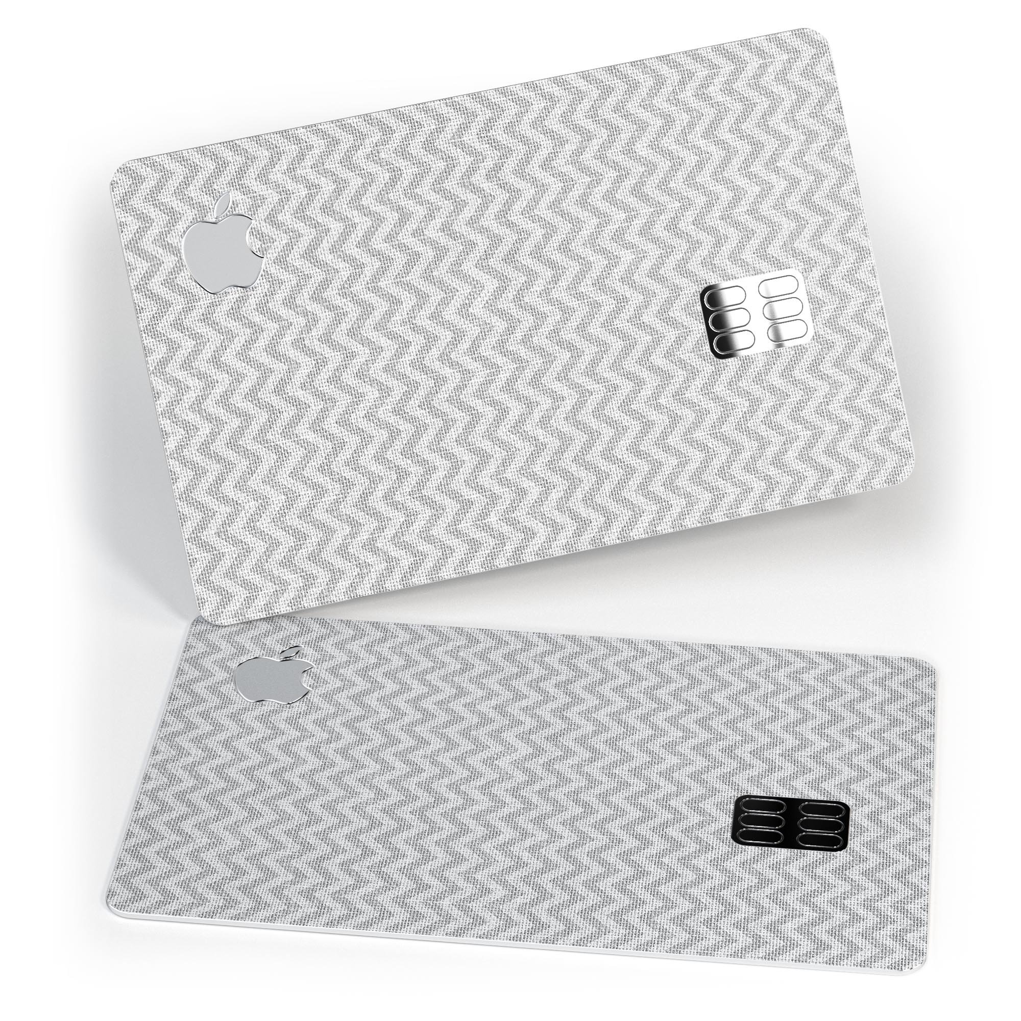 Shades of Gray Horizontal Chevron decal skin for Apple Card, showcasing premium vinyl material and stylish design.