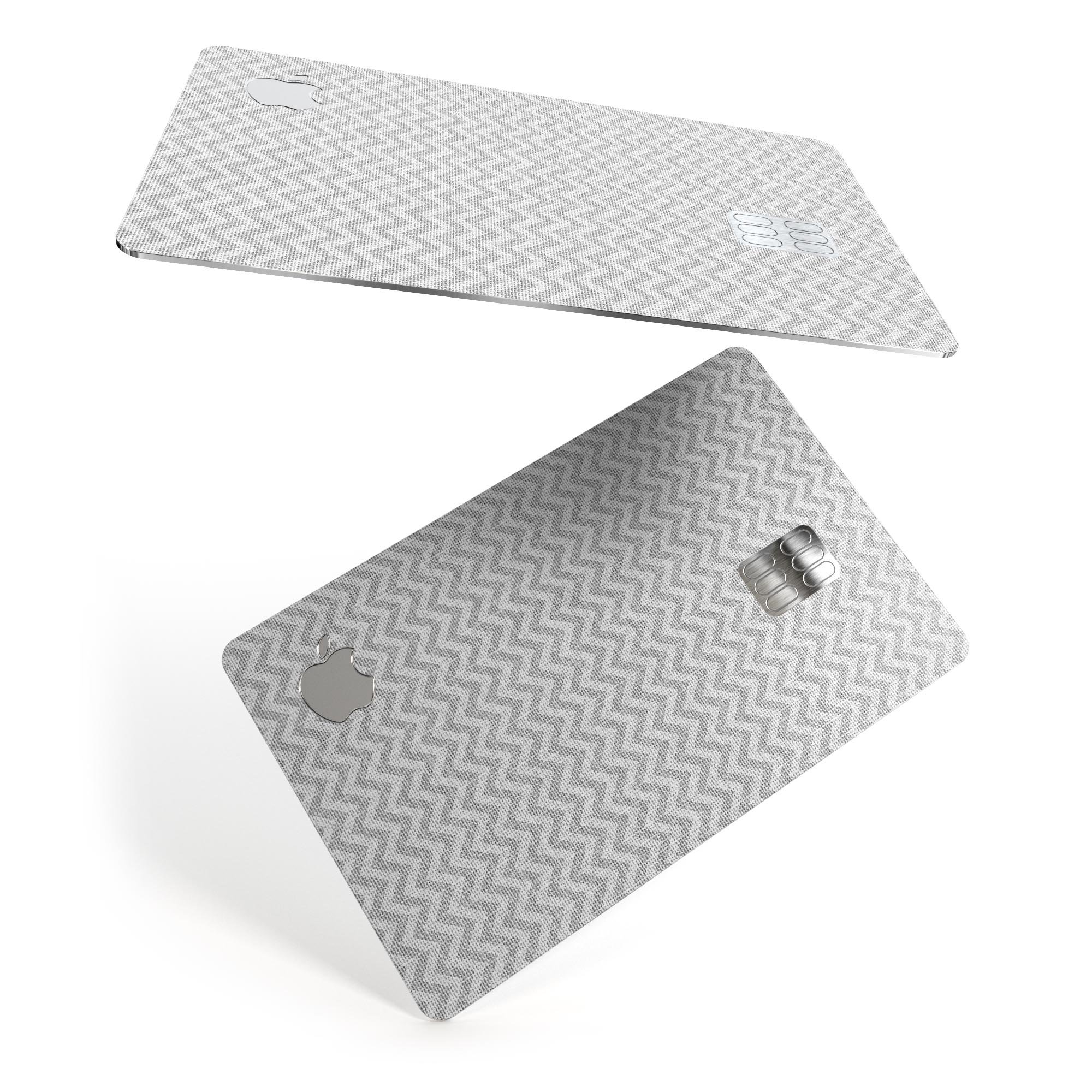 Shades of Gray Horizontal Chevron decal skin for Apple Card, showcasing premium vinyl material and stylish design.