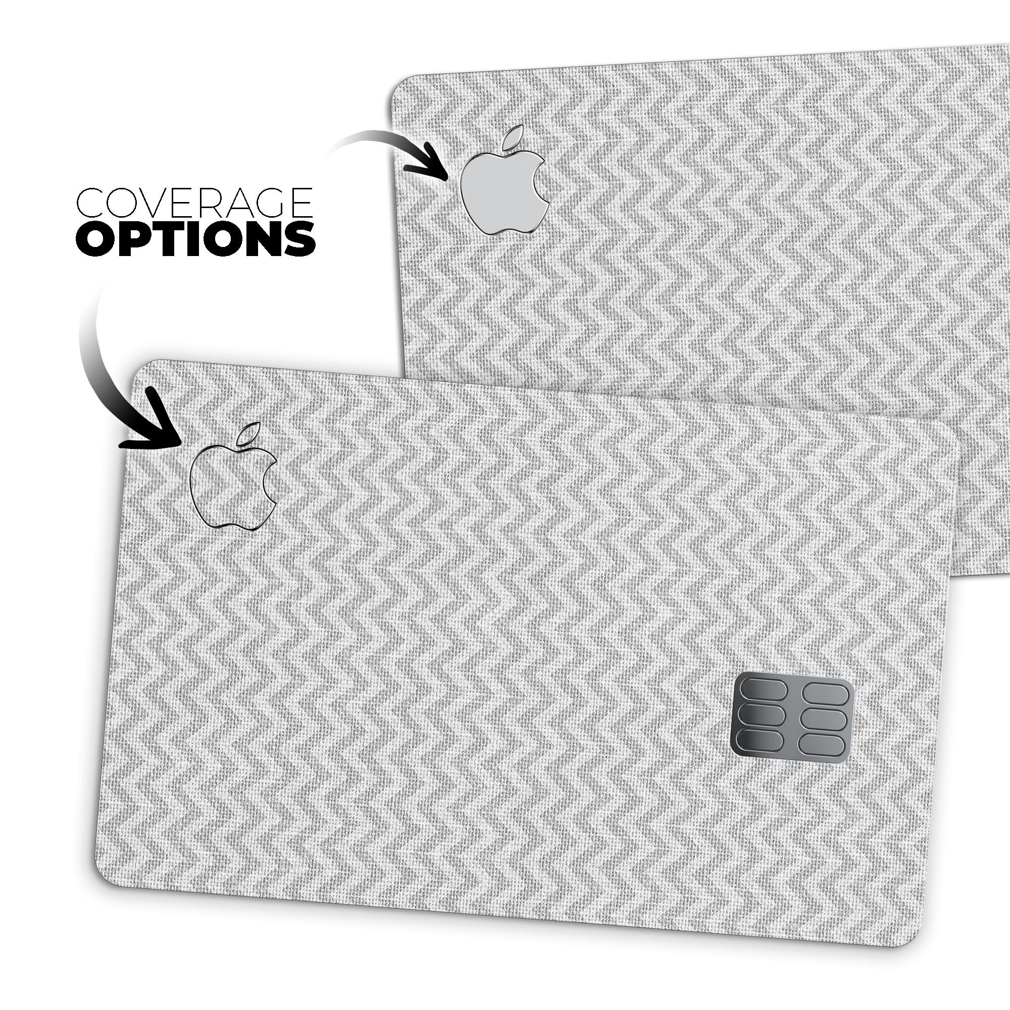 Shades of Gray Horizontal Chevron decal skin for Apple Card, showcasing premium vinyl material and stylish design.