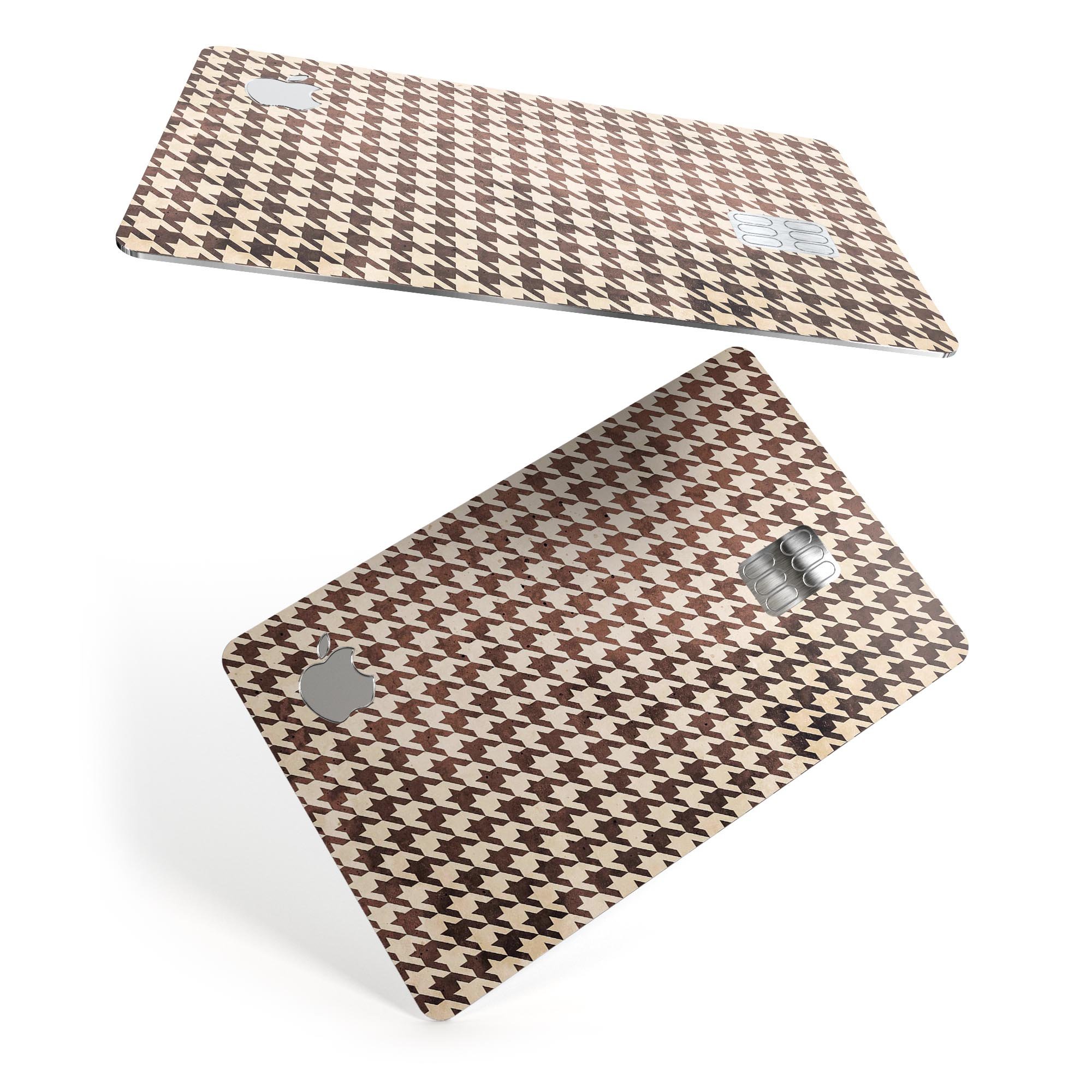 Sharp Brown and Tan Pattern Premium Protective Decal Skin-Kit for Apple Card, showcasing its stylish design and protective features.