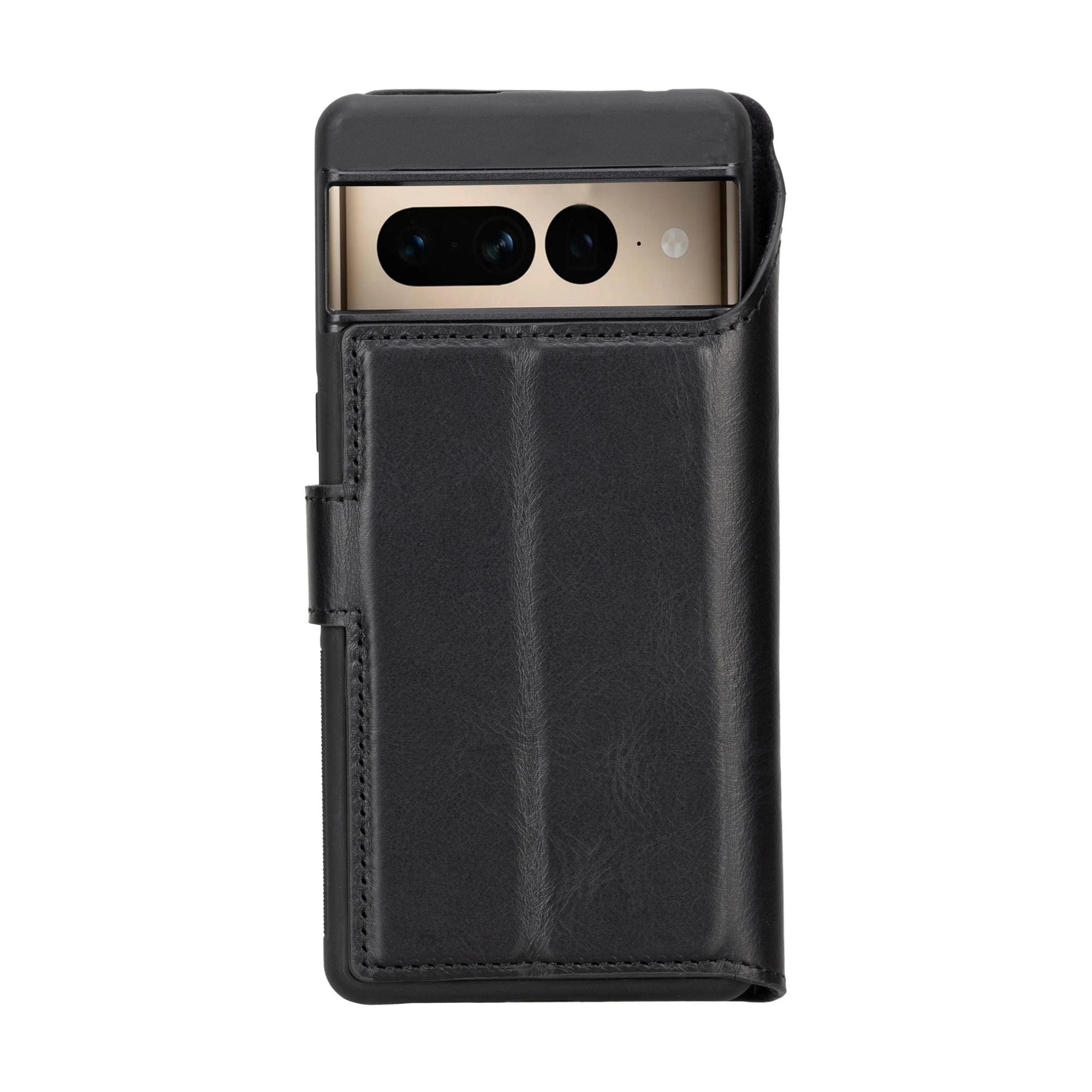 Sheridan Leather Detachable Wallet for Google Pixel 4XL & 4, showcasing its elegant design, card slots, and magnetic closure.