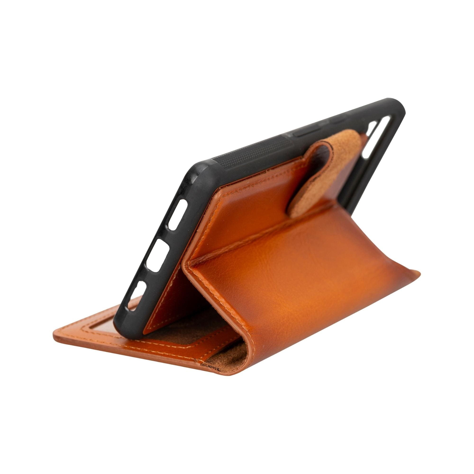 Sheridan Leather Detachable Wallet for Google Pixel 4XL & 4, showcasing its elegant design, card slots, and magnetic closure.